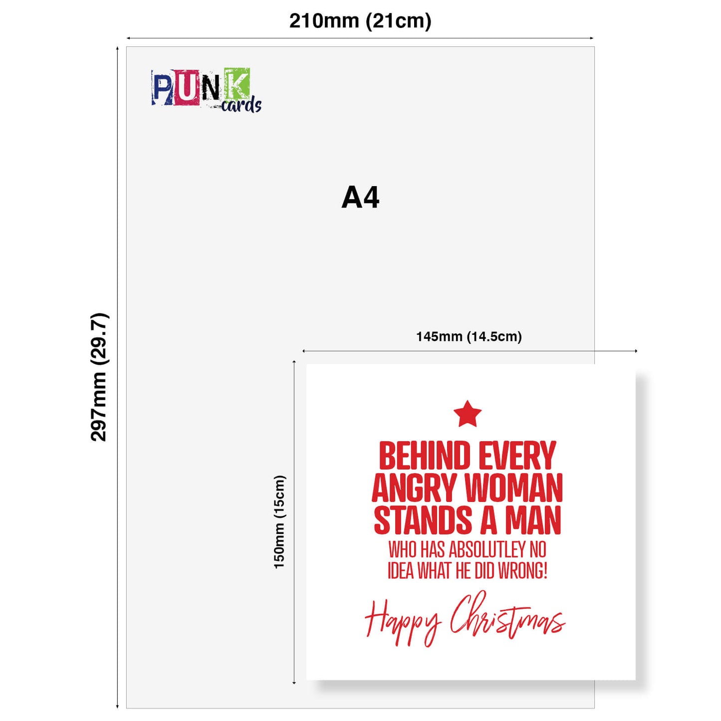 "Behind Every Angry Woman..." Christmas Card