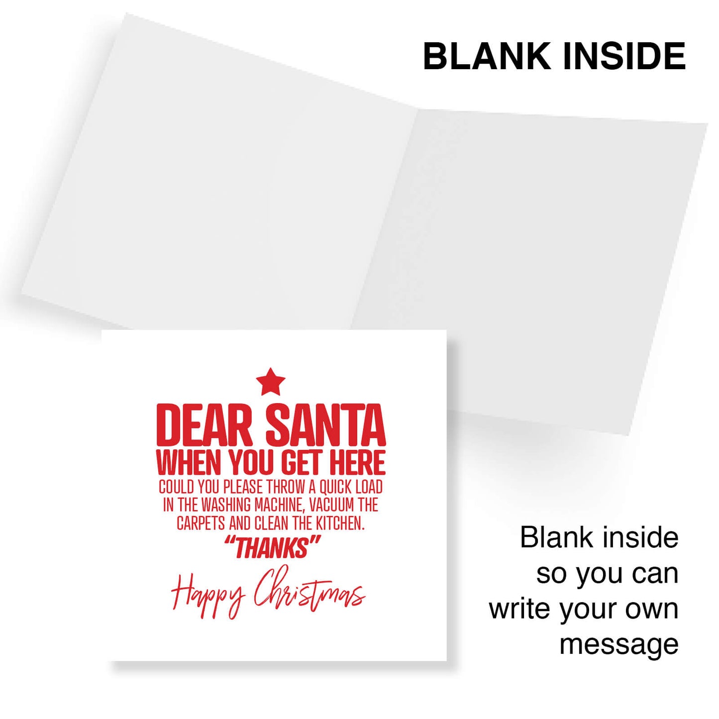 Dear Santa – Clean The House Christmas Card