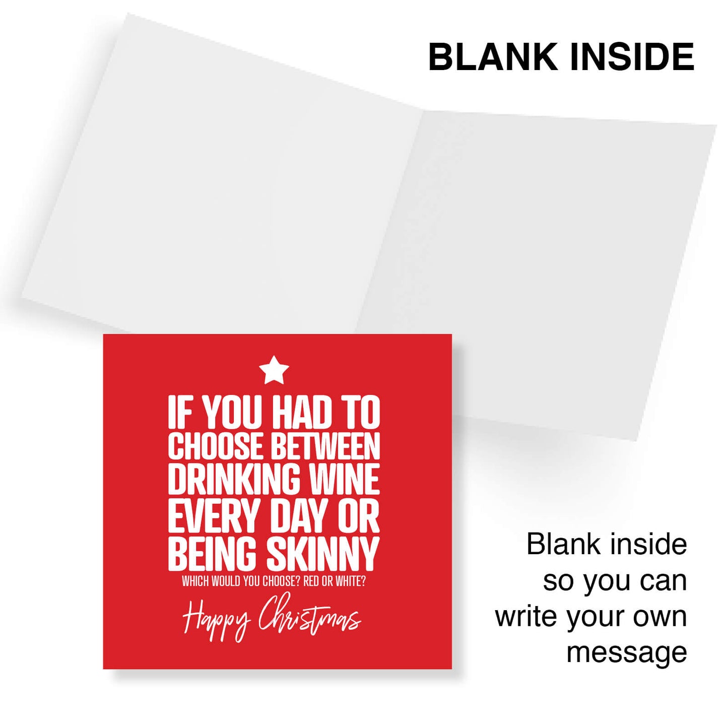 "Drinking Wine Every Day or Being Skinny?" Christmas Card