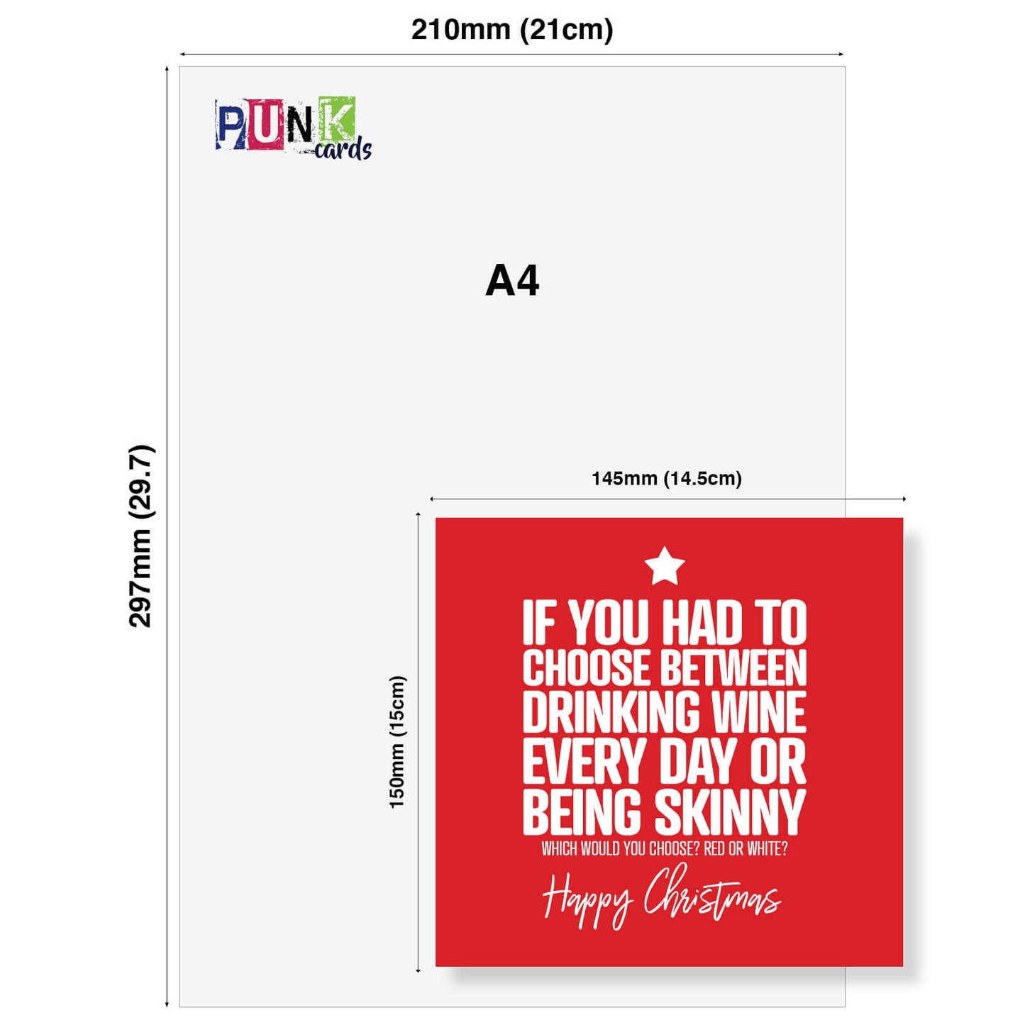 "Drinking Wine Every Day or Being Skinny?" Christmas Card
