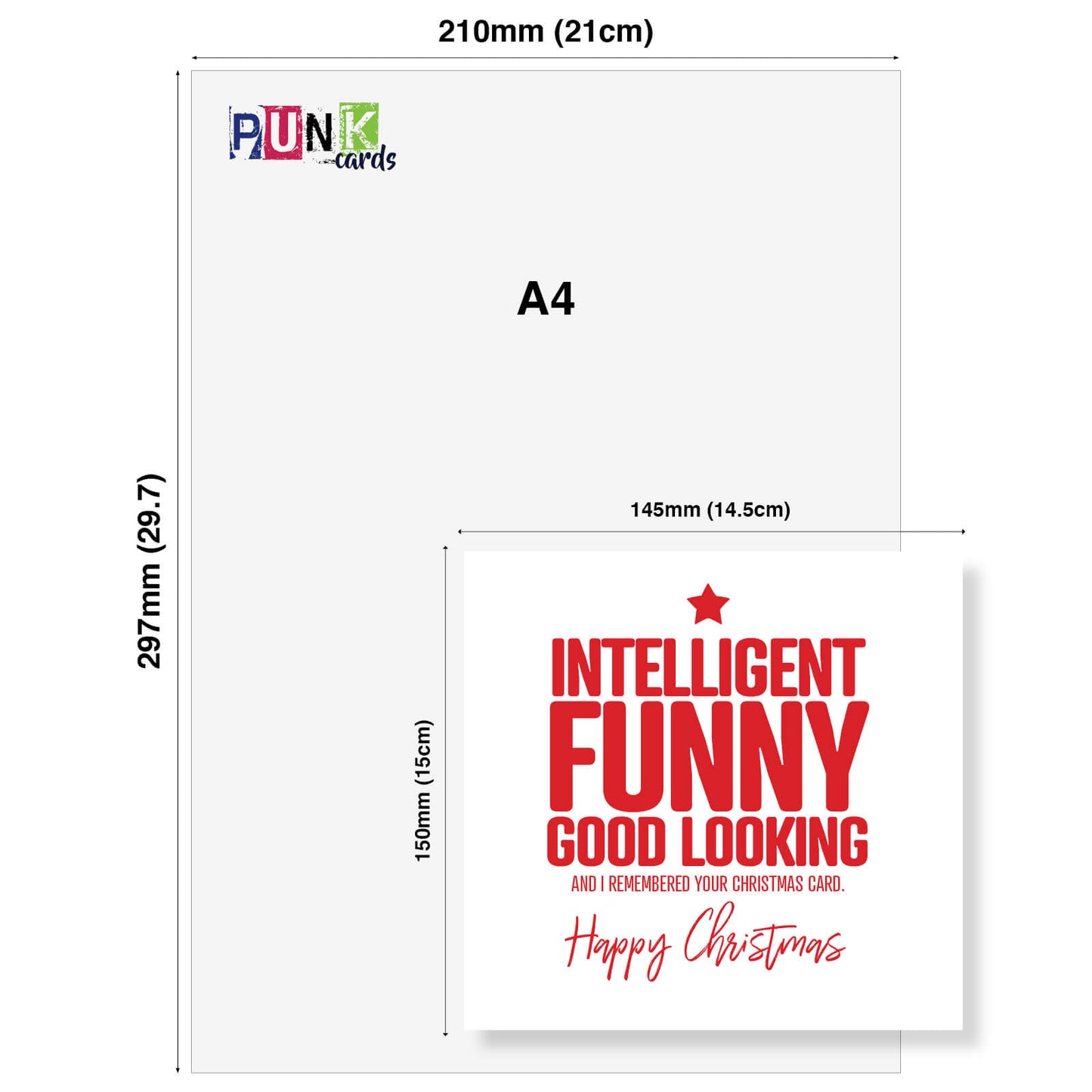 "Intelligent. Funny. Good Looking. And I Remembered Your Card." Christmas Card