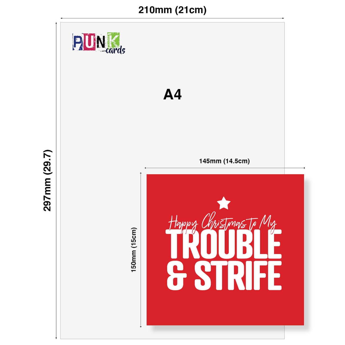 "To My Trouble & Strife" Christmas Card