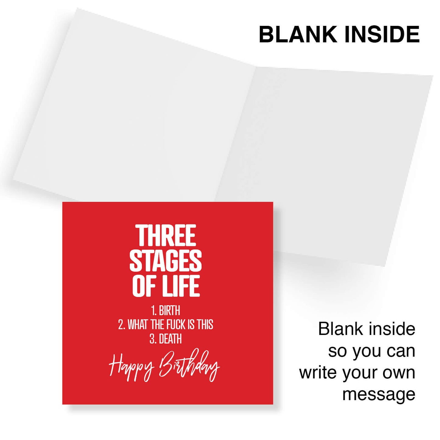 Three Stages Of Life 1. Birth 2. What The Fuck Is This 3. Death Happy Birthday