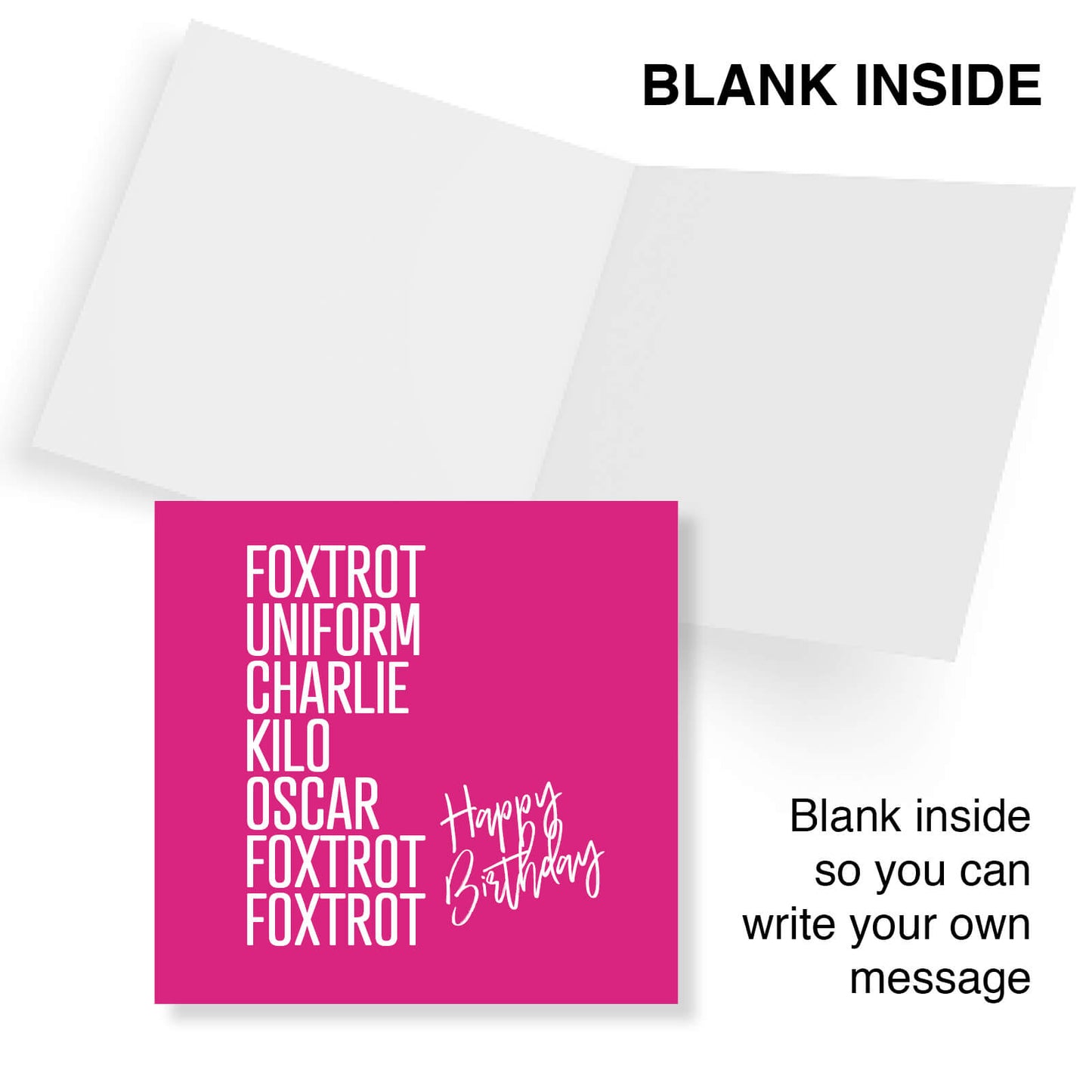 FOXTROT, UNIFORM, CHARLIE, KILO, OSCAR, FOXTROT, FOXTROT
