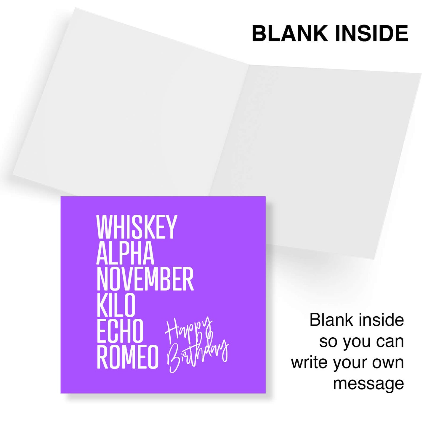 WHISKEY, ALPHA, NOVEMBER, KILO, ECHO, ROMEO