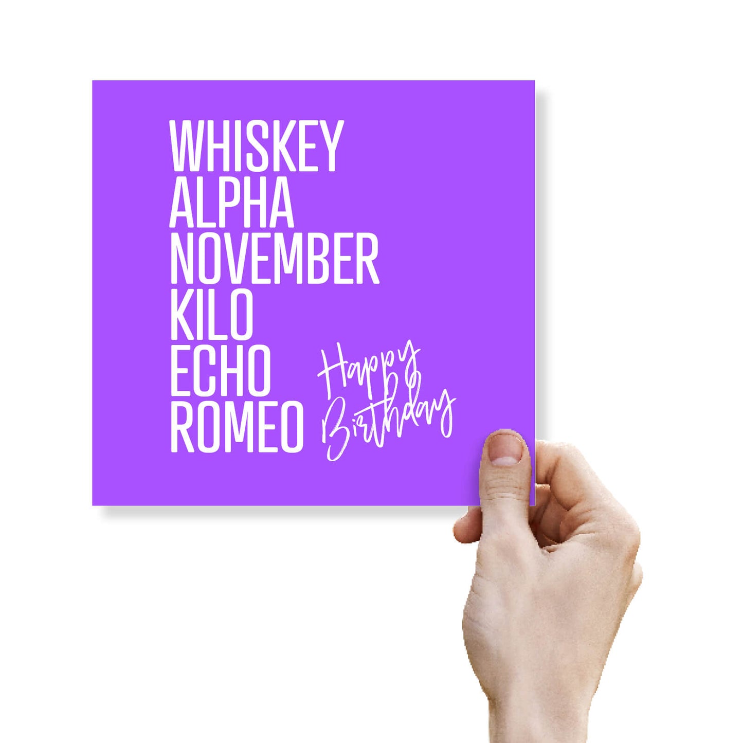 WHISKEY, ALPHA, NOVEMBER, KILO, ECHO, ROMEO