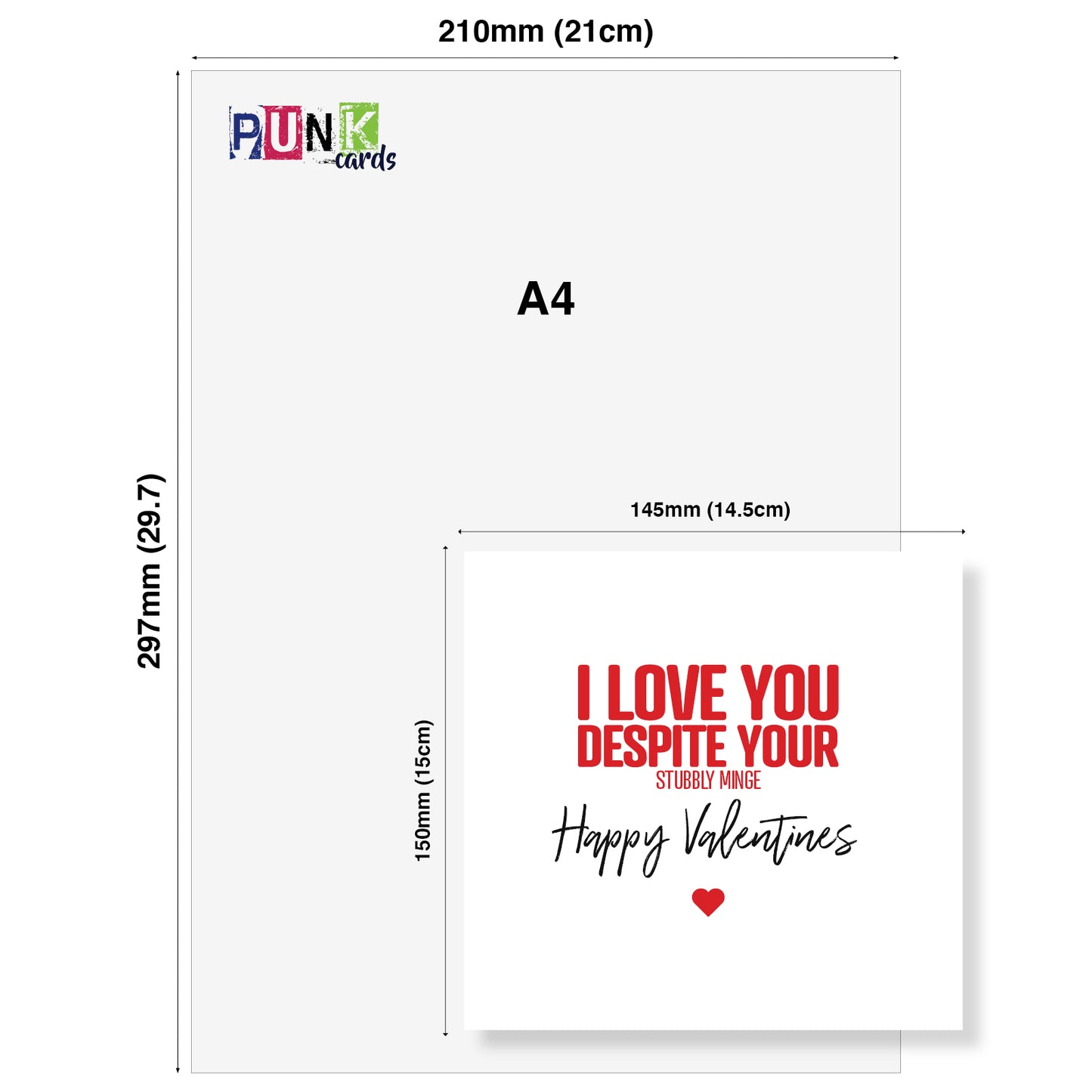 "I Love You Despite Your Stubbly Minge" Valentine's Day Card