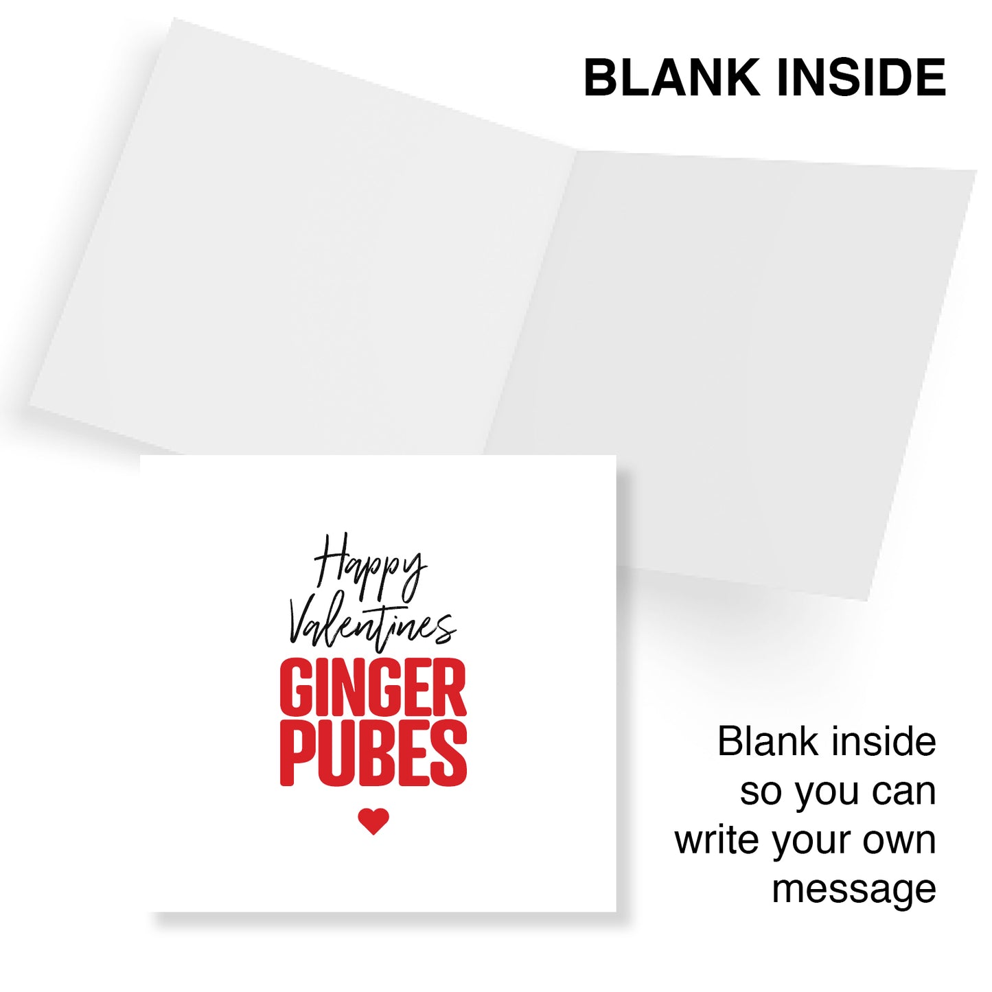 "Happy Valentines Ginger Pubes" Card