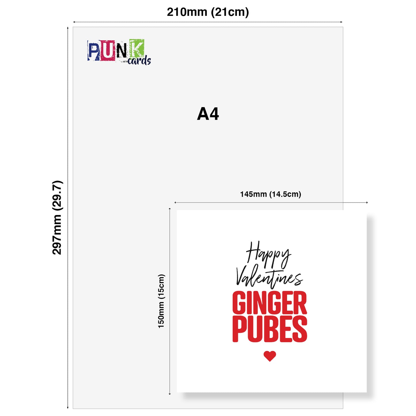 "Happy Valentines Ginger Pubes" Card