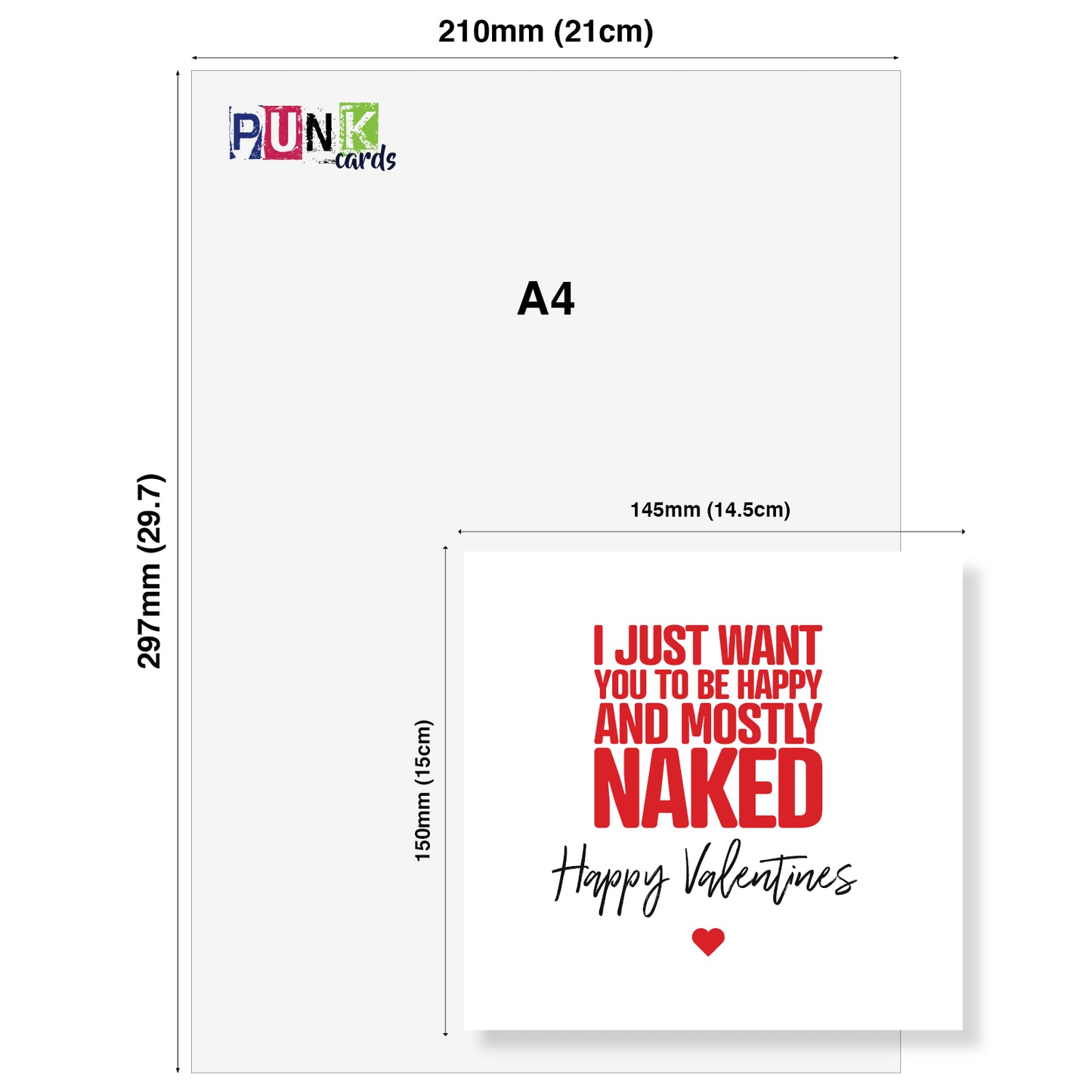 I Just Want You to Be Happy and Mostly Pack of 6 - Naked Card