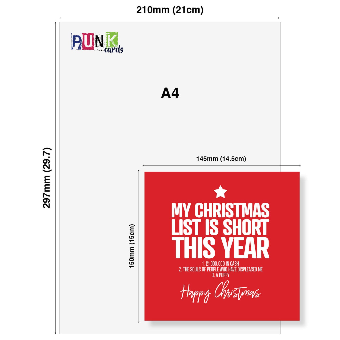 Short Christmas List – Dark Humour Festive Card
