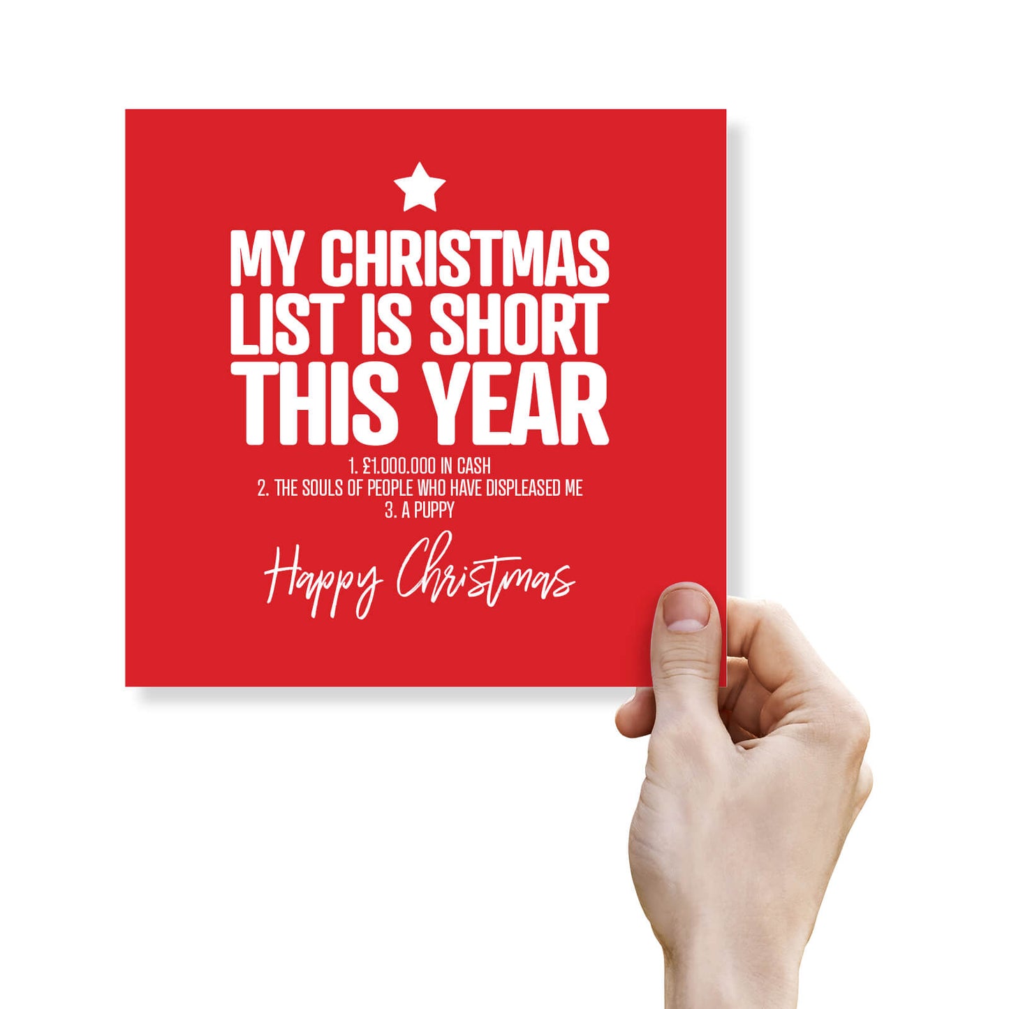 Short Christmas List – Dark Humour Festive Card