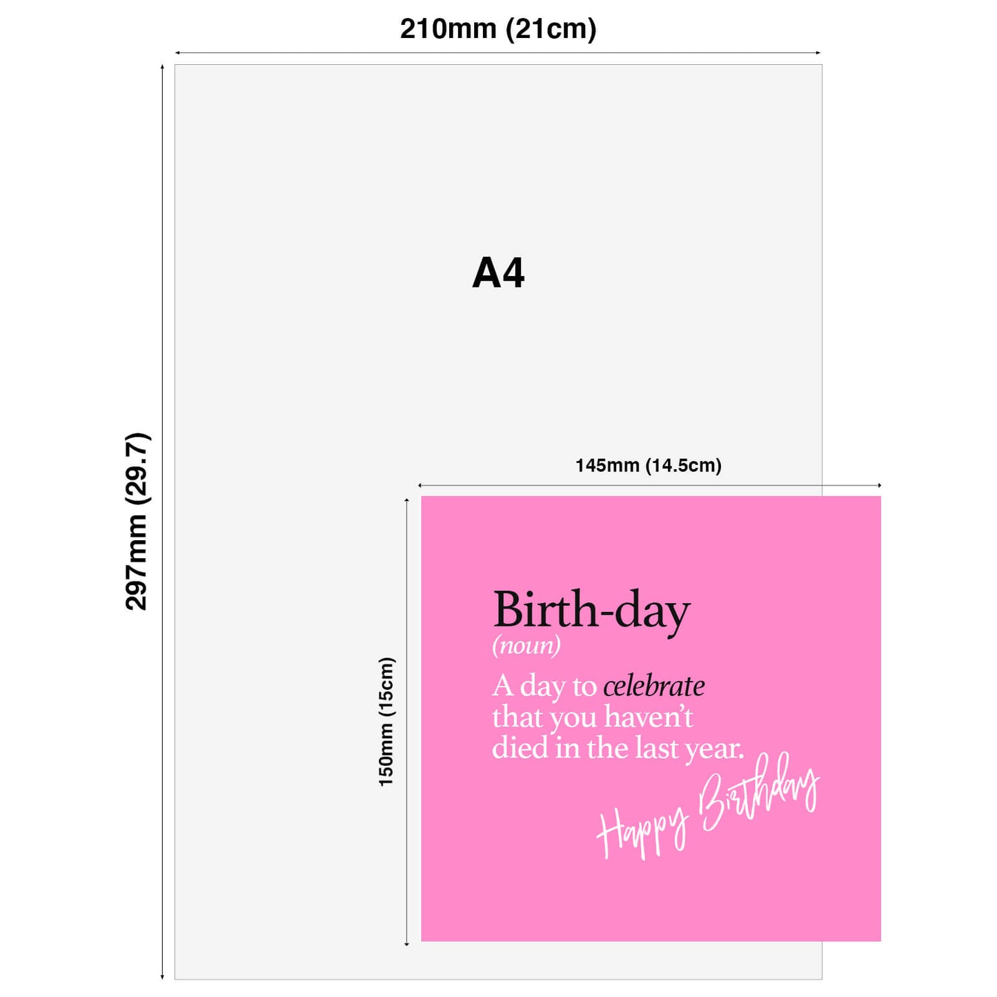 Birth-day (noun) A day to celebrate that you haven’t died in the last year.