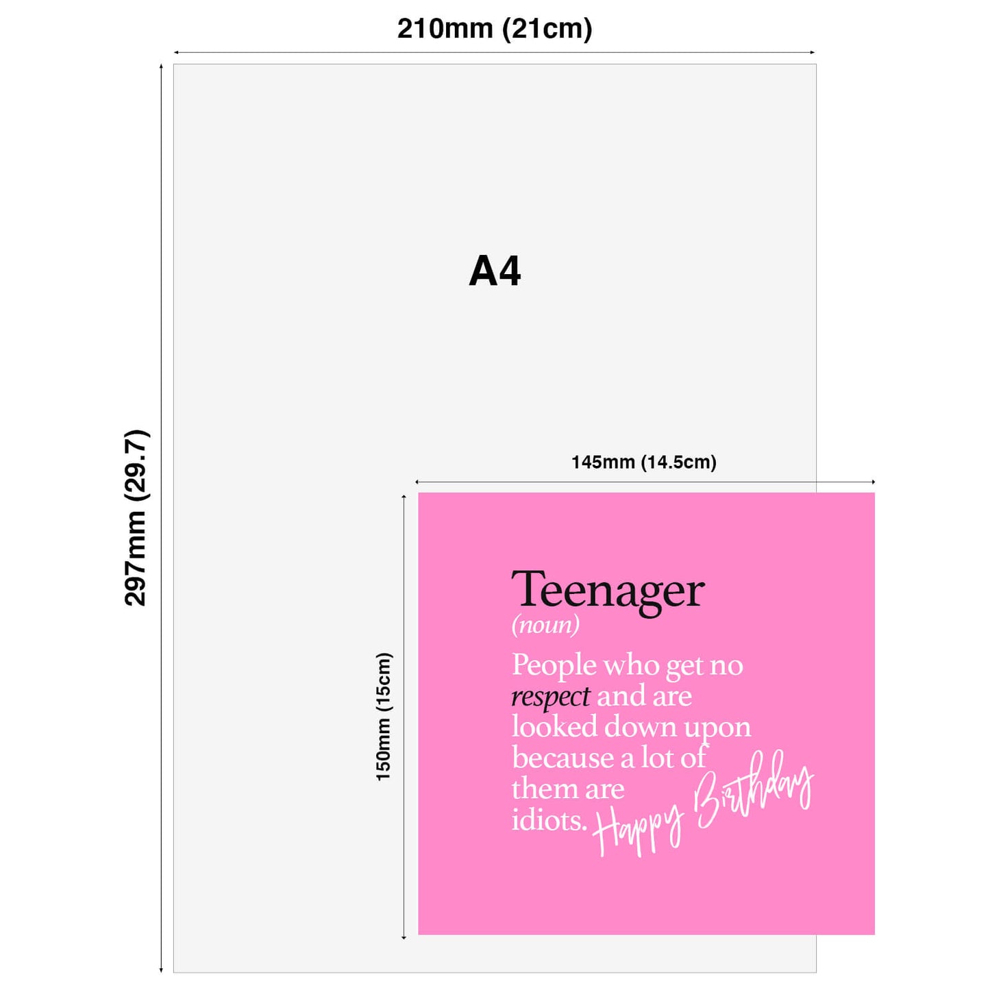 Teenager (noun) People who get no respect and are looked down upon because a lot of them are idiots.