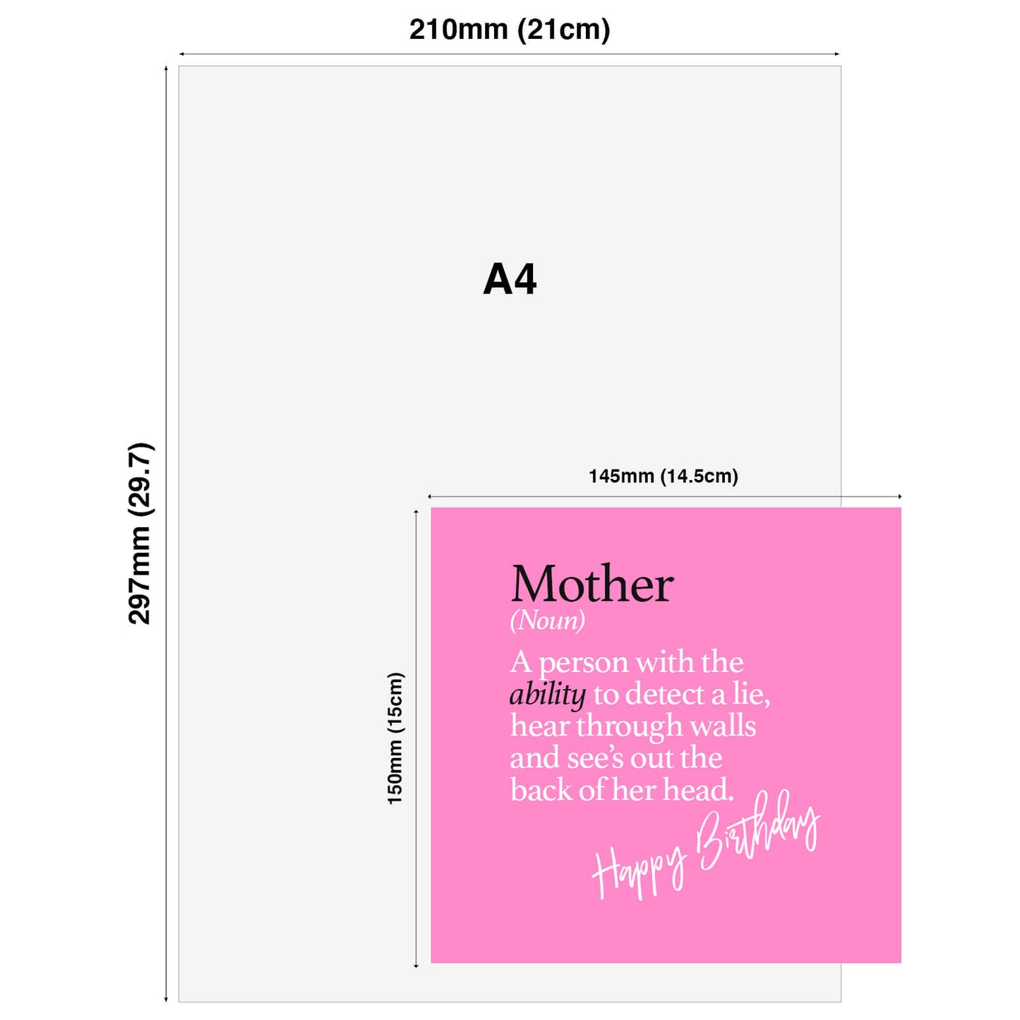 Mother, (Noun) A person with the ability to detect a lie, hear through walls and see’s out the back of her head.
