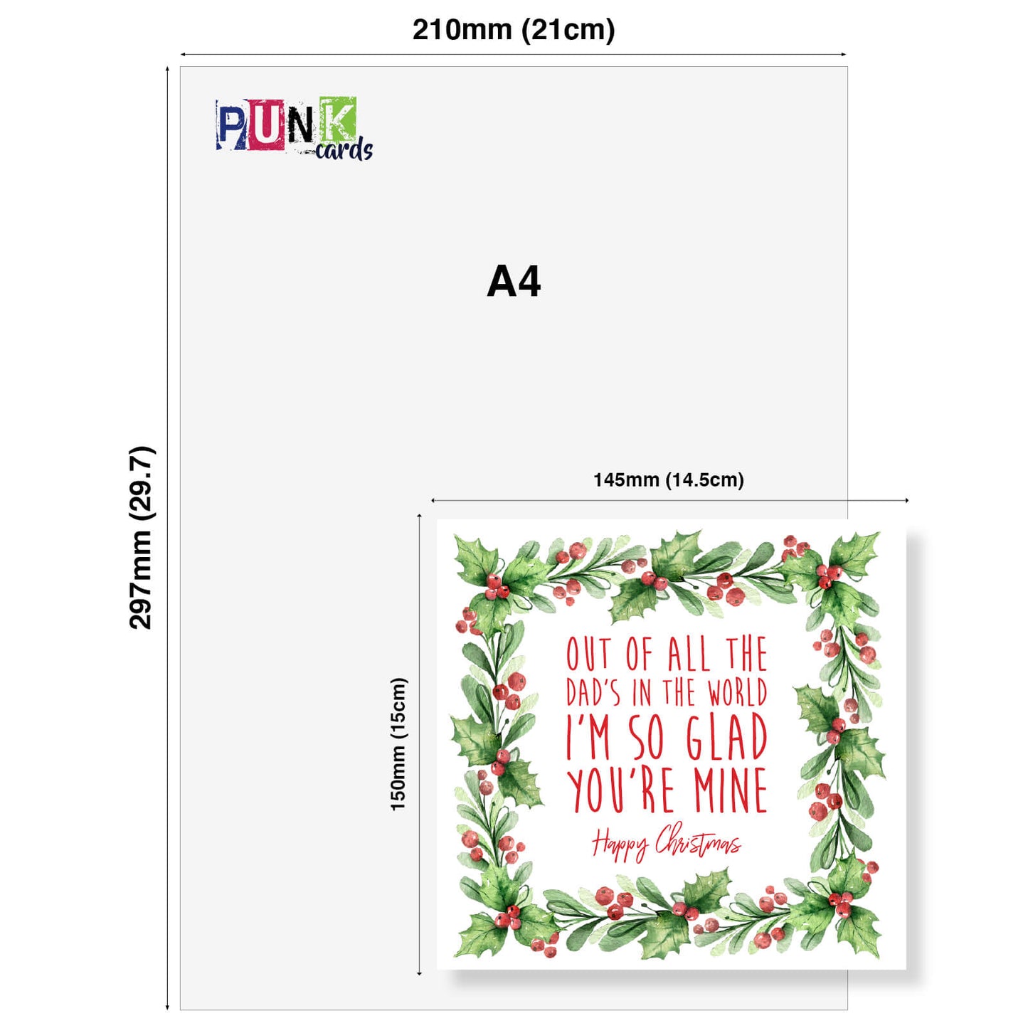Out of All the Dads in the World, I'm So Glad You're Mine" Christmas Card