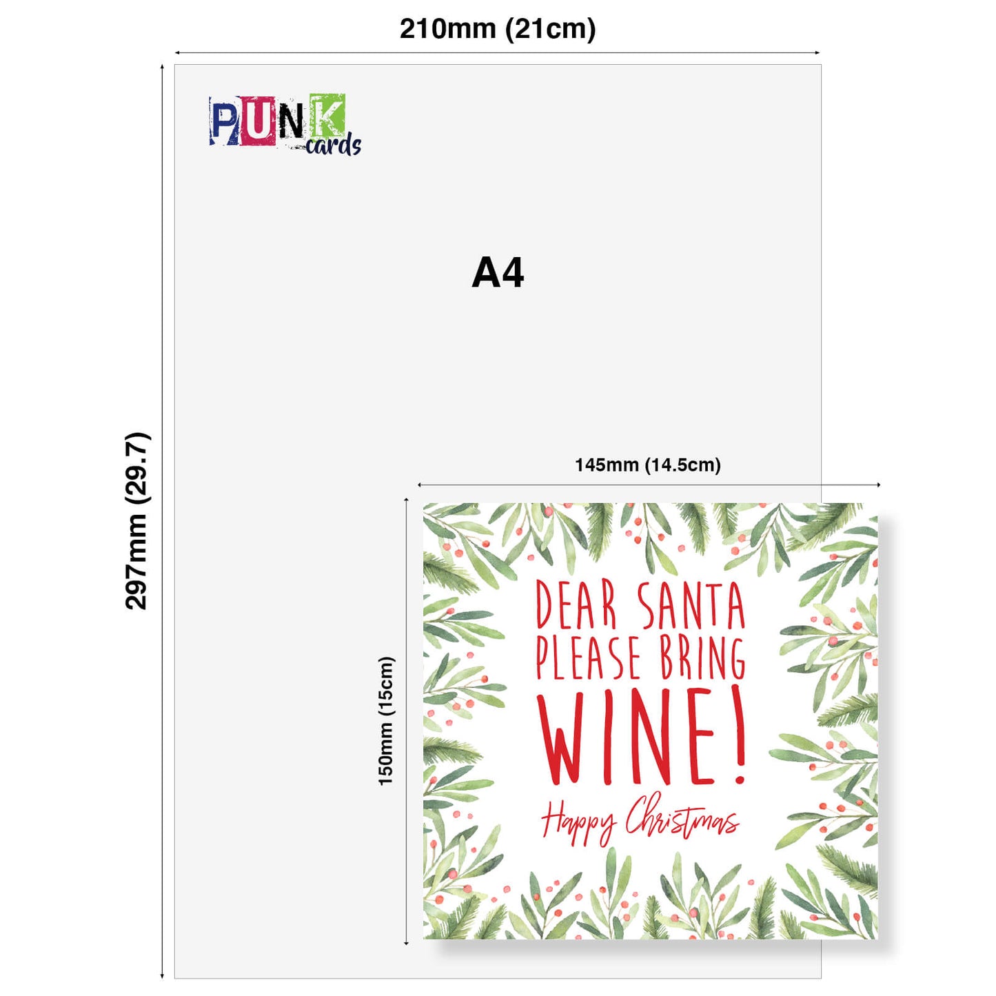 Dear Santa, Please Bring Wine – Christmas Card