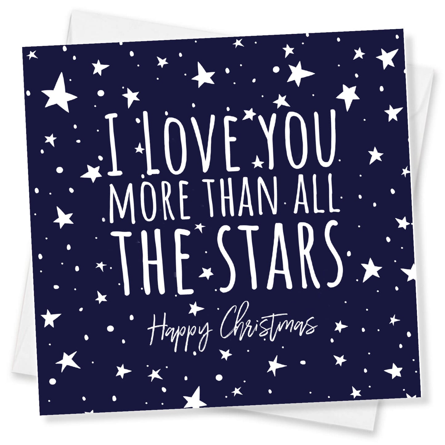 "I Love You More Than All the Stars" - Romantic Christmas Card