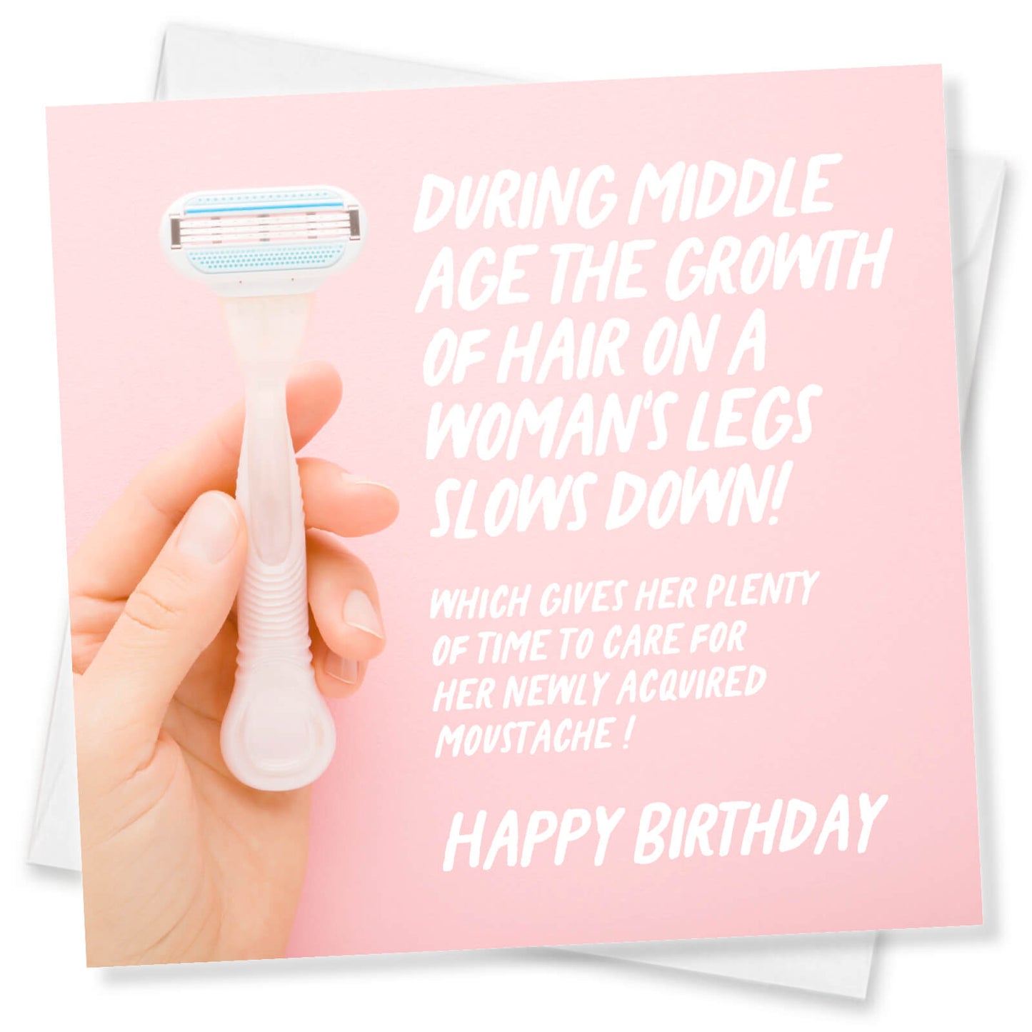 Moustache & Middle Age Birthday Card