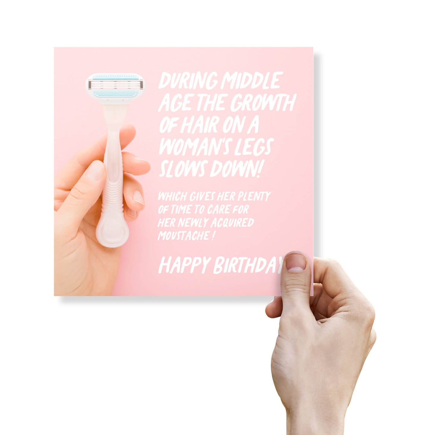 Moustache & Middle Age Birthday Card