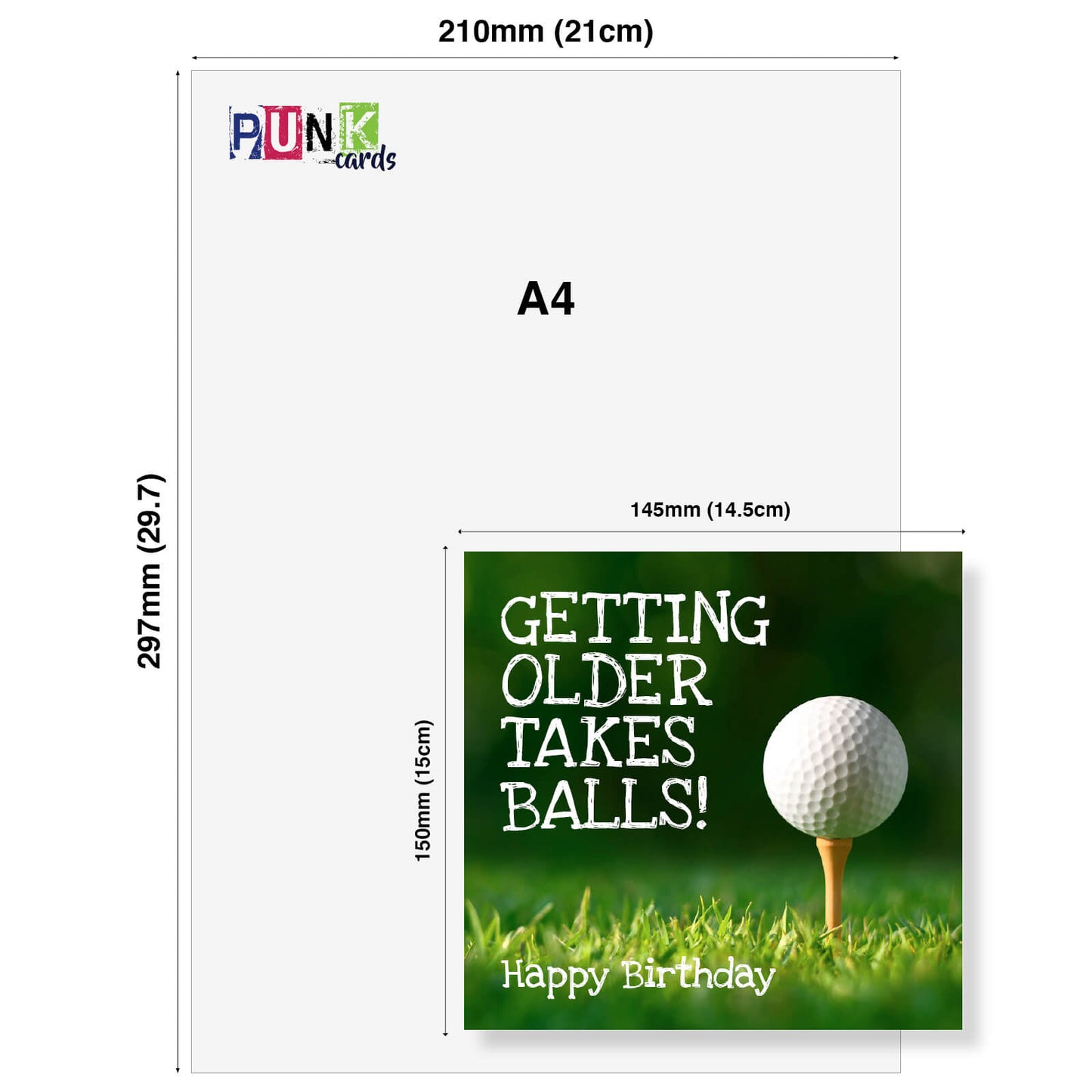 Getting Older Takes Balls! – Golf Tee Birthday Card