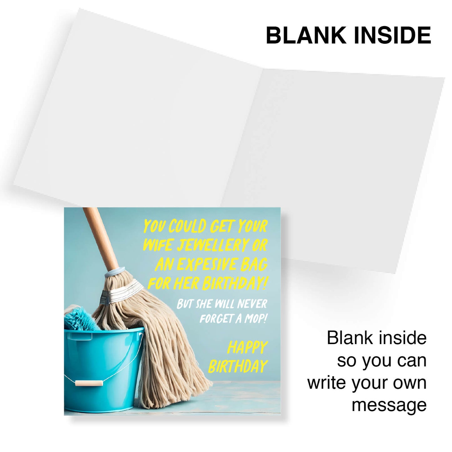 Jewellery or a Mop? – Birthday Card for Wives (Who Won’t See the Funny Side)