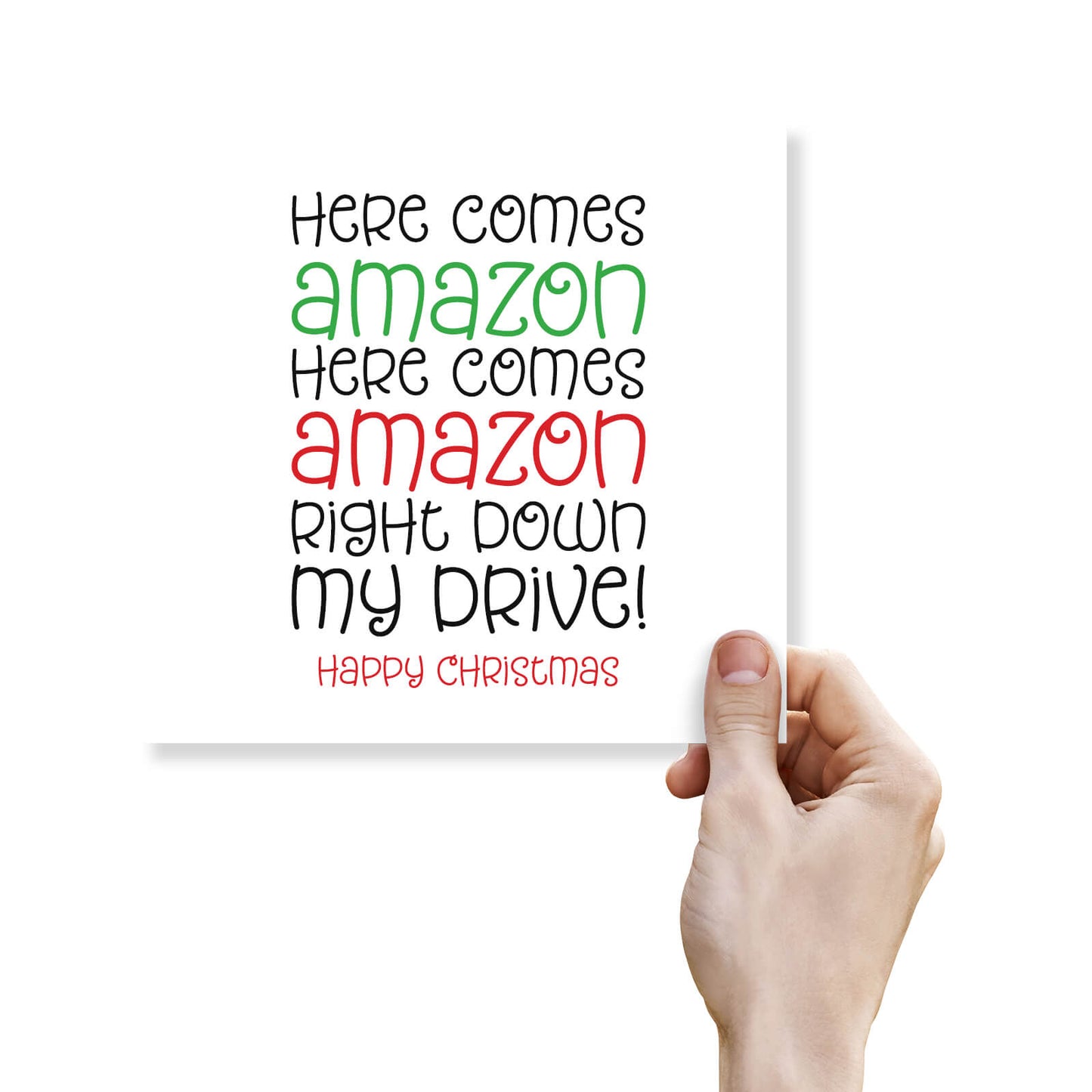 "Here Comes Amazon..." - Funny Shopping Christmas Card