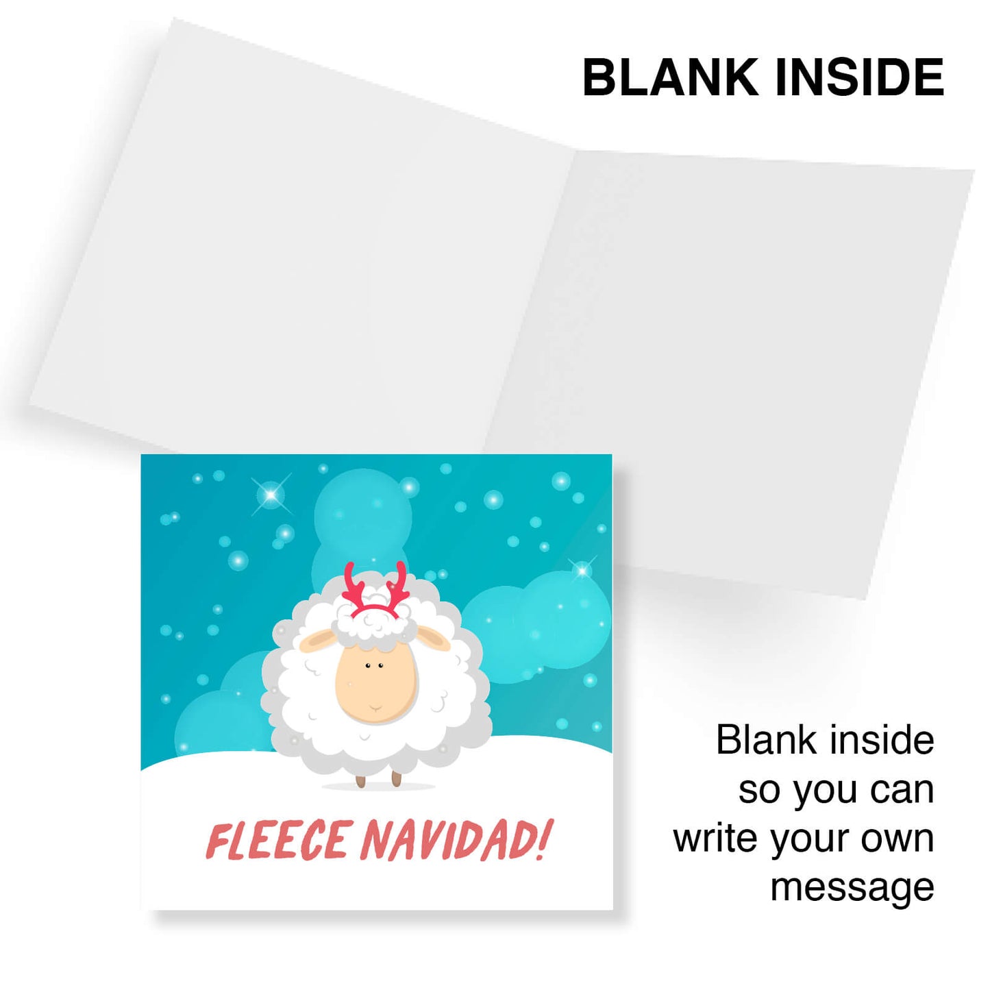Fleece Navidad Sheep Christmas Card