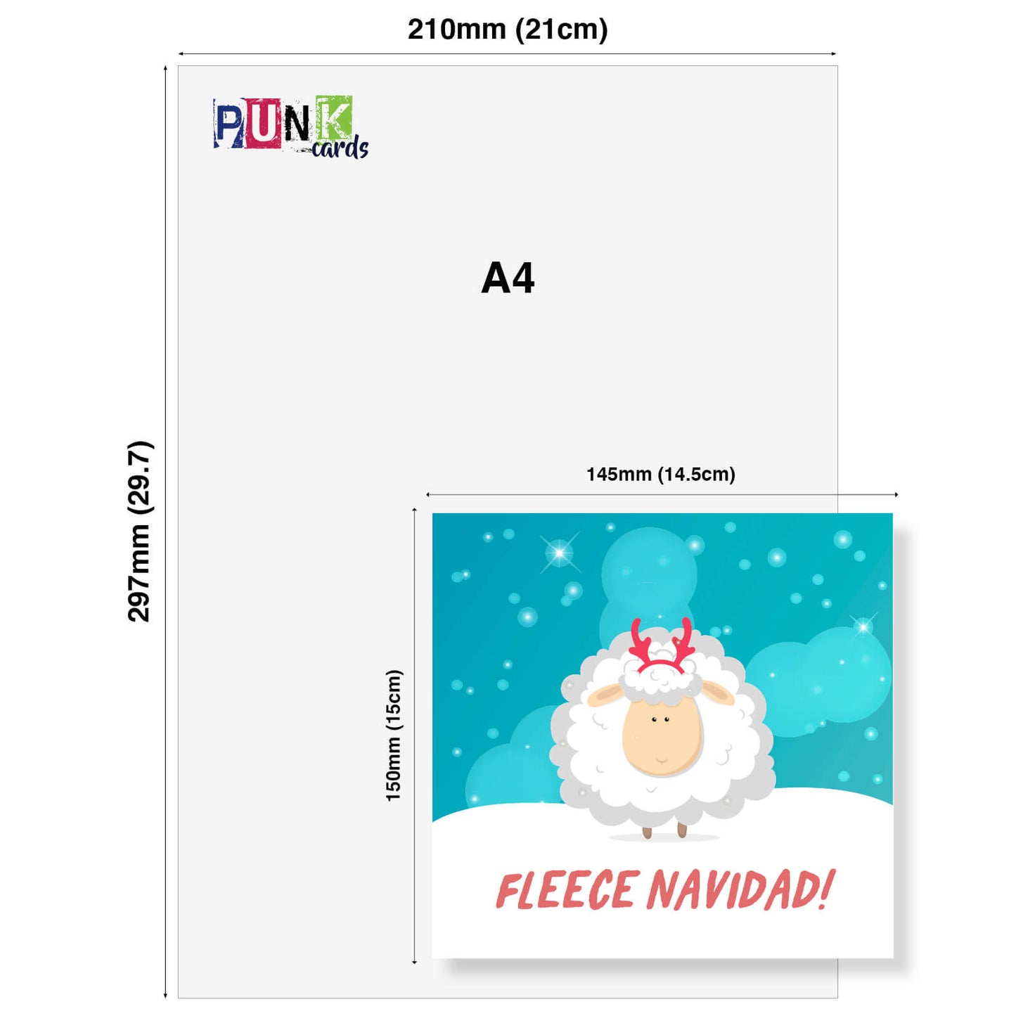 Fleece Navidad Sheep Christmas Card