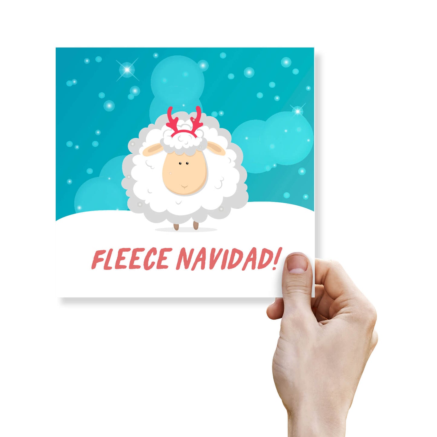 Fleece Navidad Sheep Christmas Card