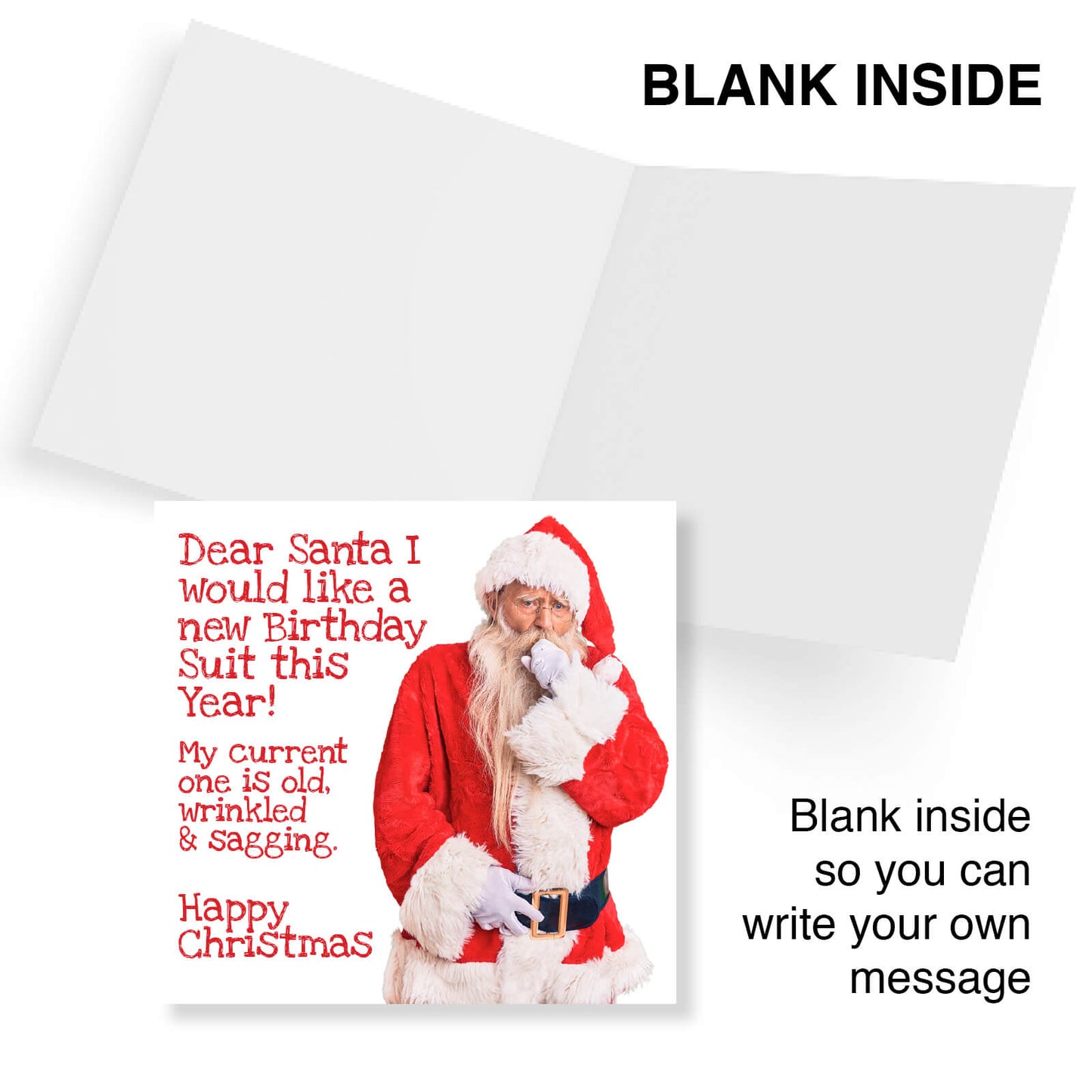New Birthday Suit Santa Card