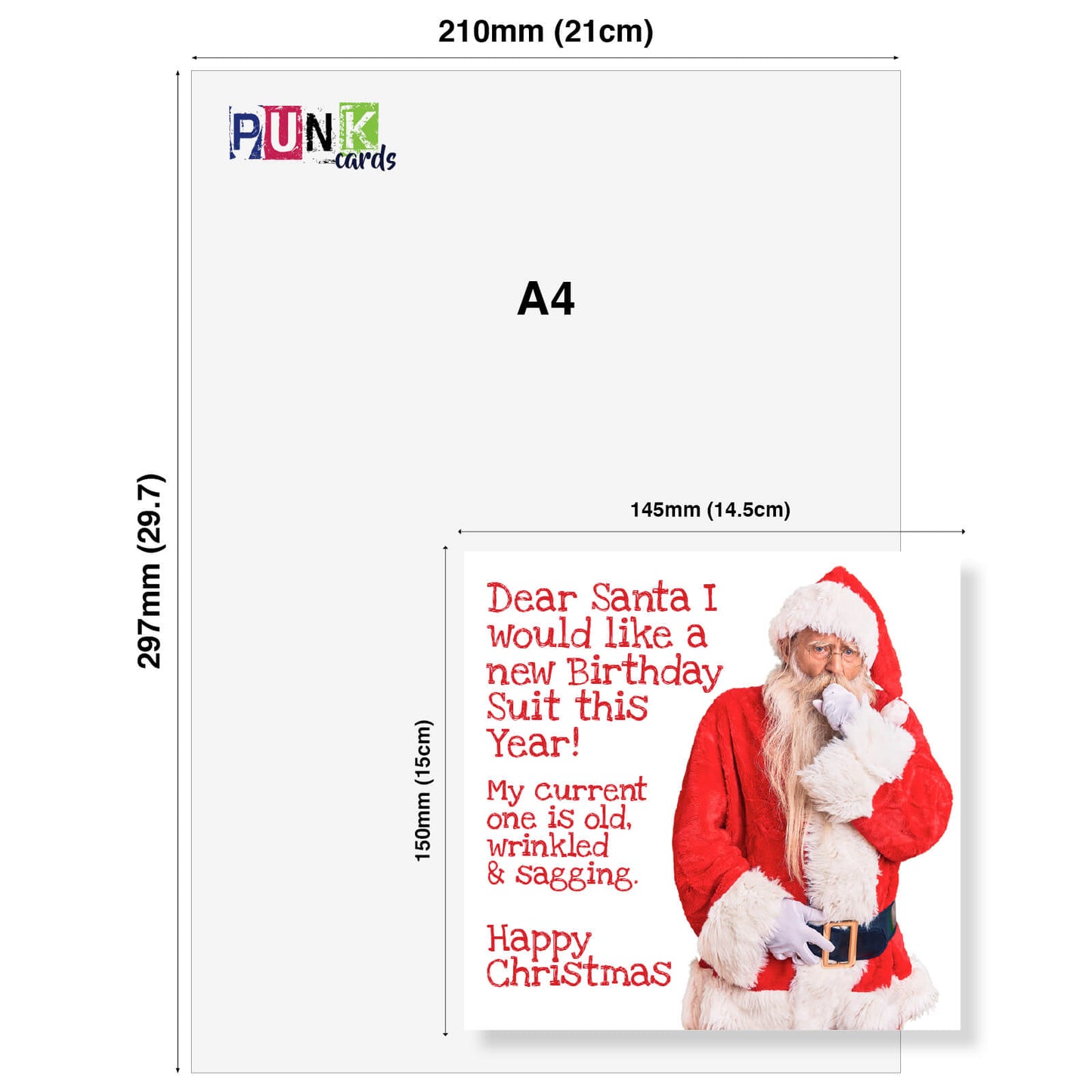 New Birthday Suit Santa Card