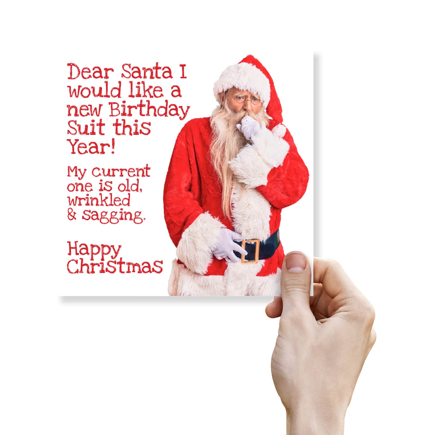 New Birthday Suit Santa Card