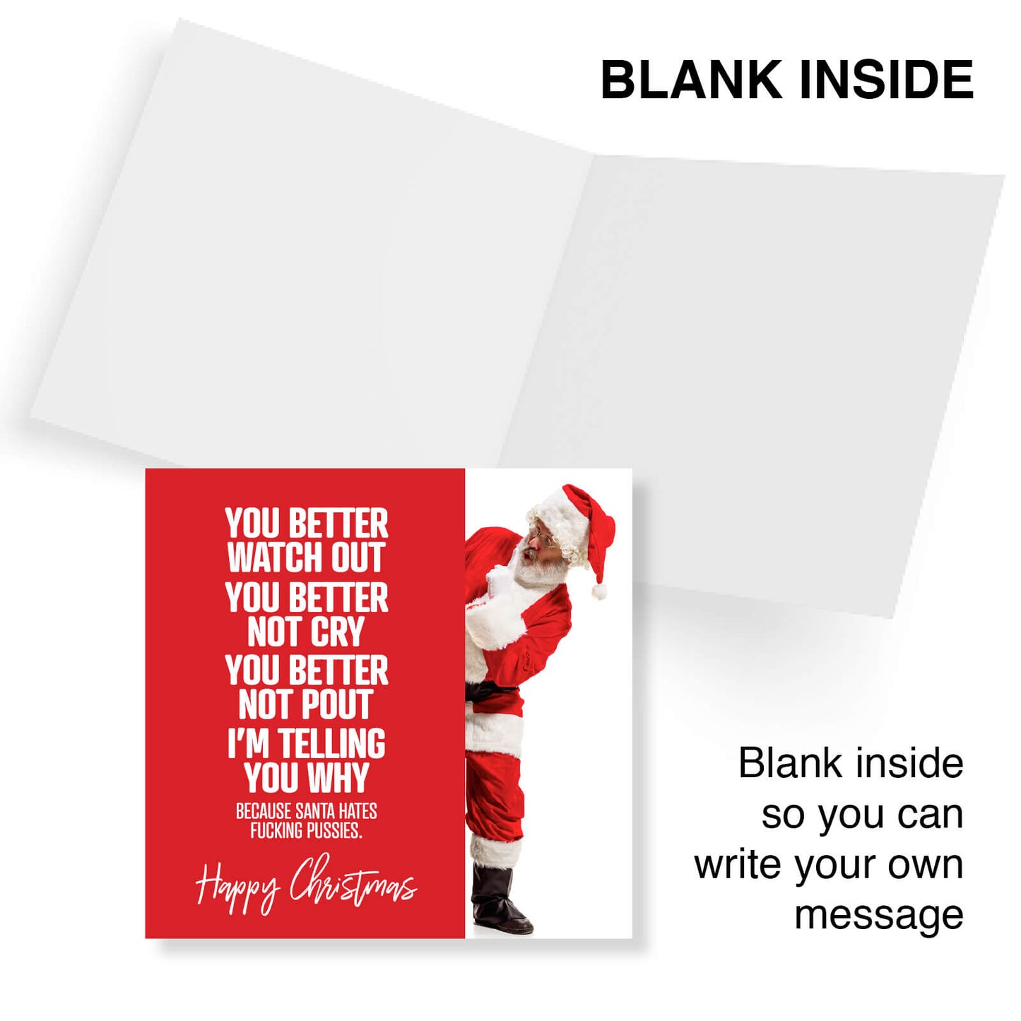 Santa Hates Fucking Pussies Card