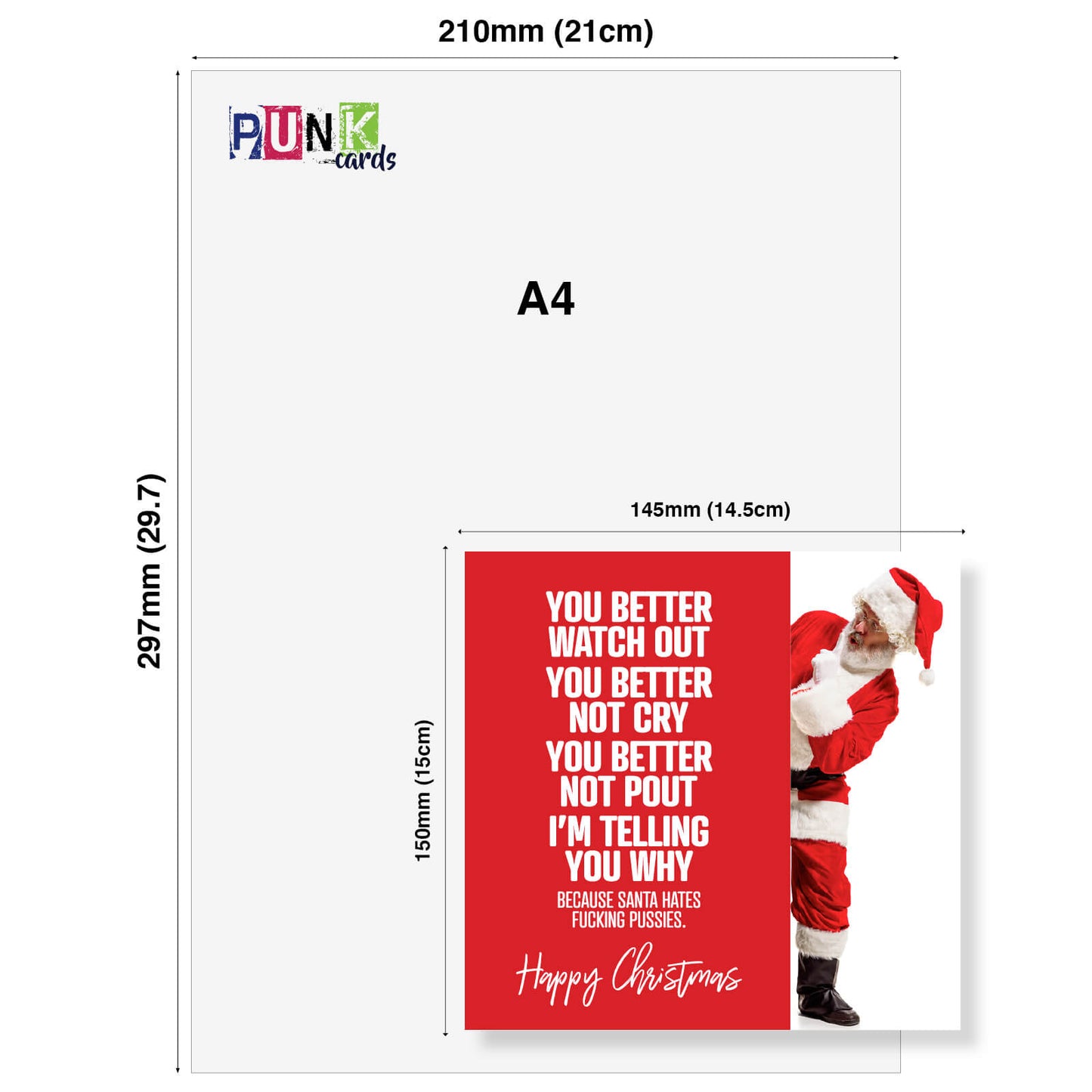 Santa Hates Fucking Pussies Card