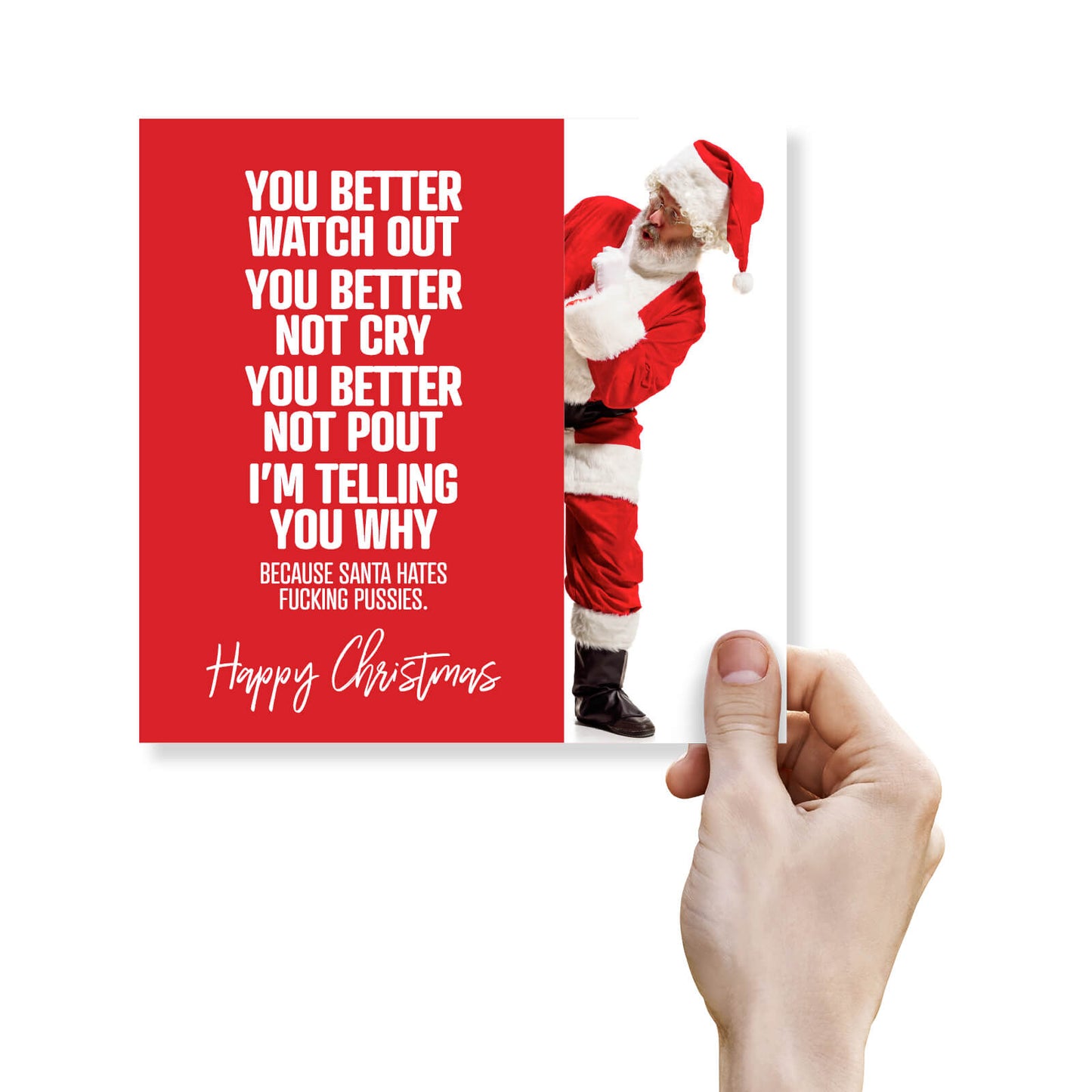Santa Hates Fucking Pussies Card