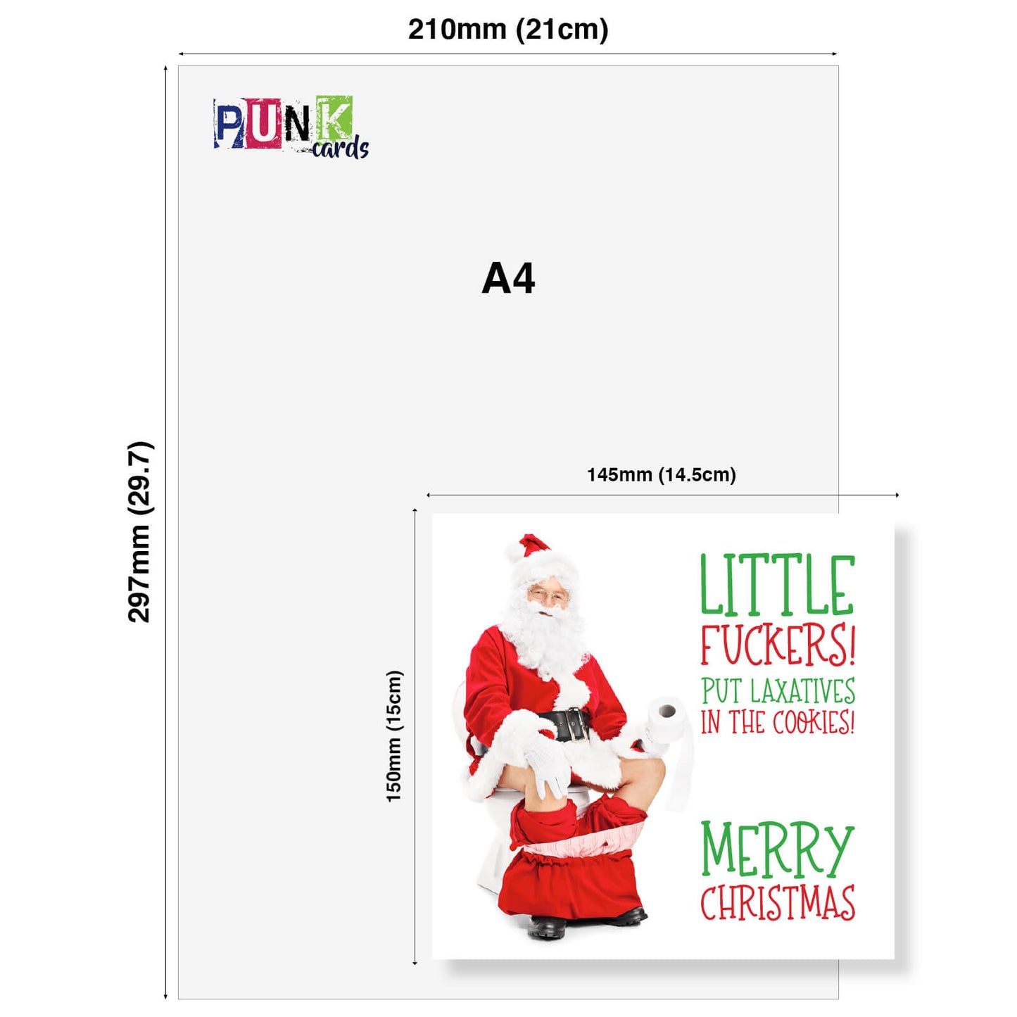 "Little Fuckers! Put Laxatives in the Cookies!" Santa Toilet Card