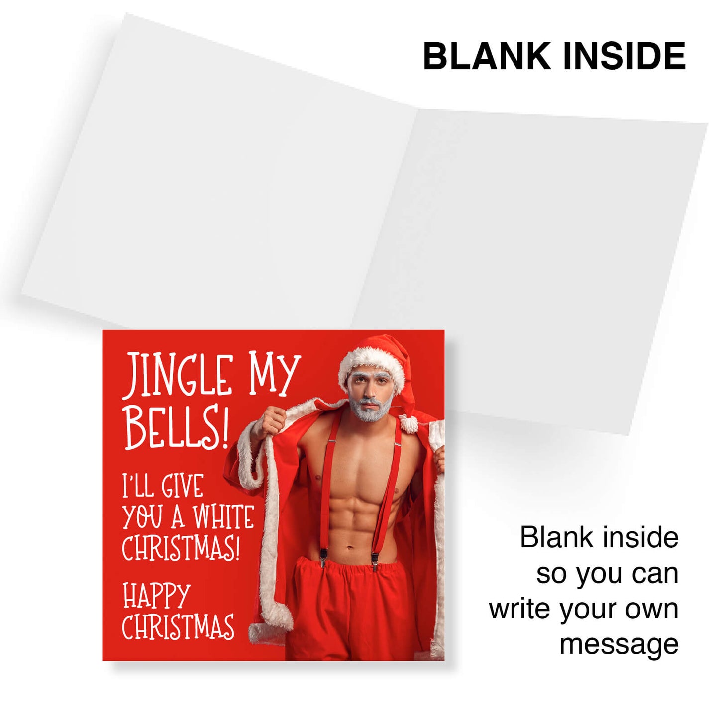 "Jingle My Bells – I’ll Give You a White Christmas!" Sexy Santa Card