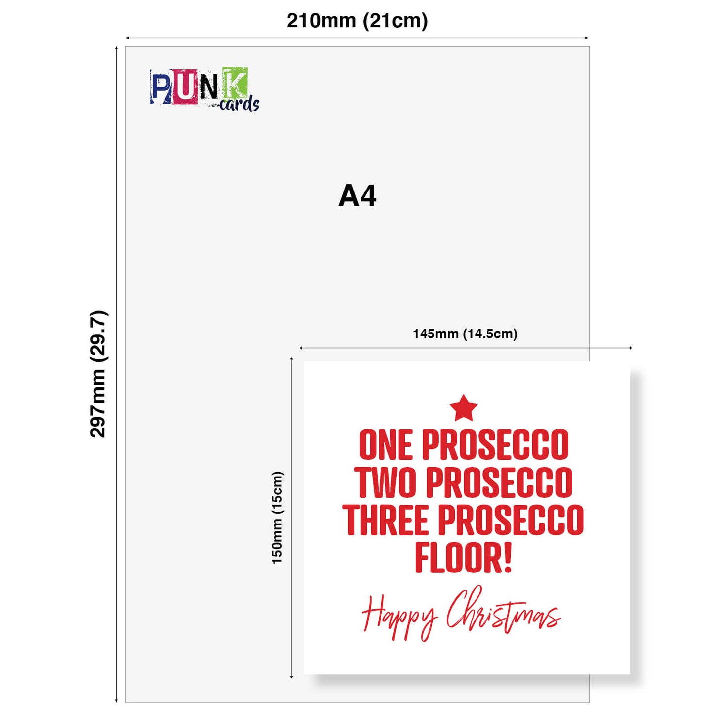 "One Prosecco, Two Prosecco, Floor" Christmas Card