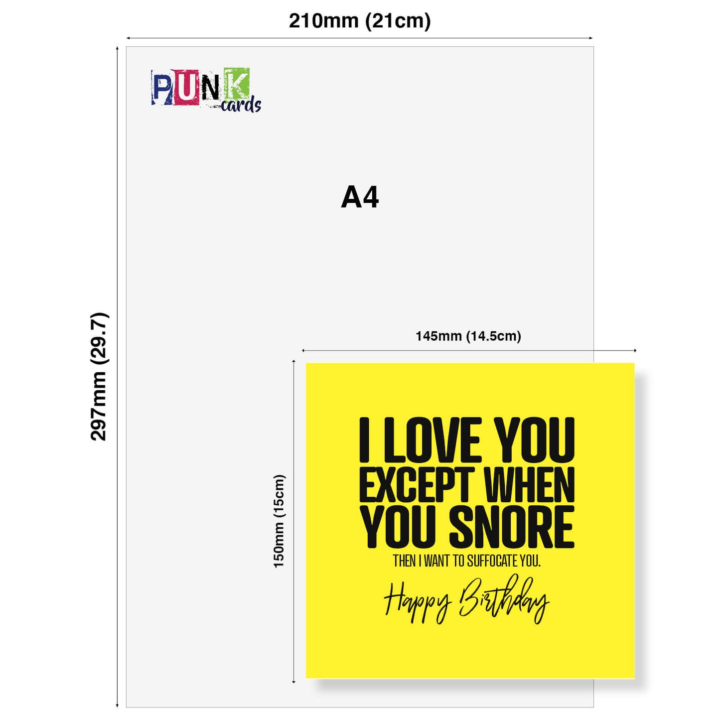I Love You Except When You Snore Birthday Card
