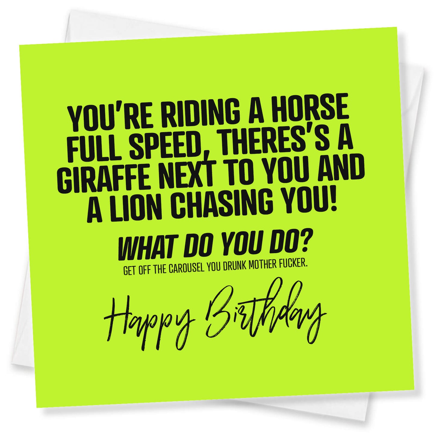 You’re Riding A Horse Full Speed Theres’s A Giraffe Next To You And A Lion Chasing You!