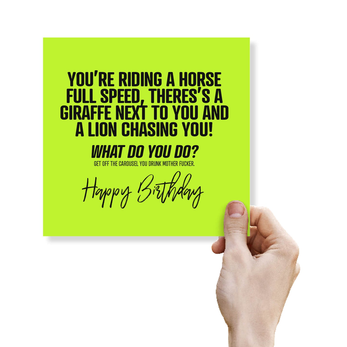 You’re Riding A Horse Full Speed Theres’s A Giraffe Next To You And A Lion Chasing You!