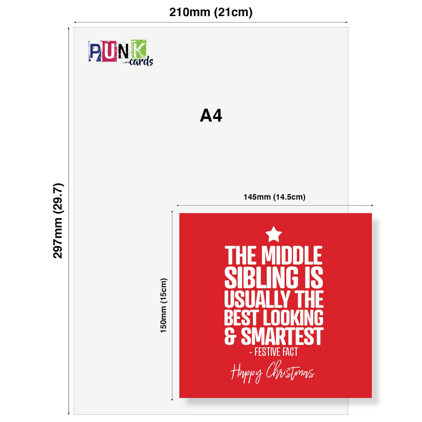 Middle Sibling – Festive Fact Funny Christmas Card
