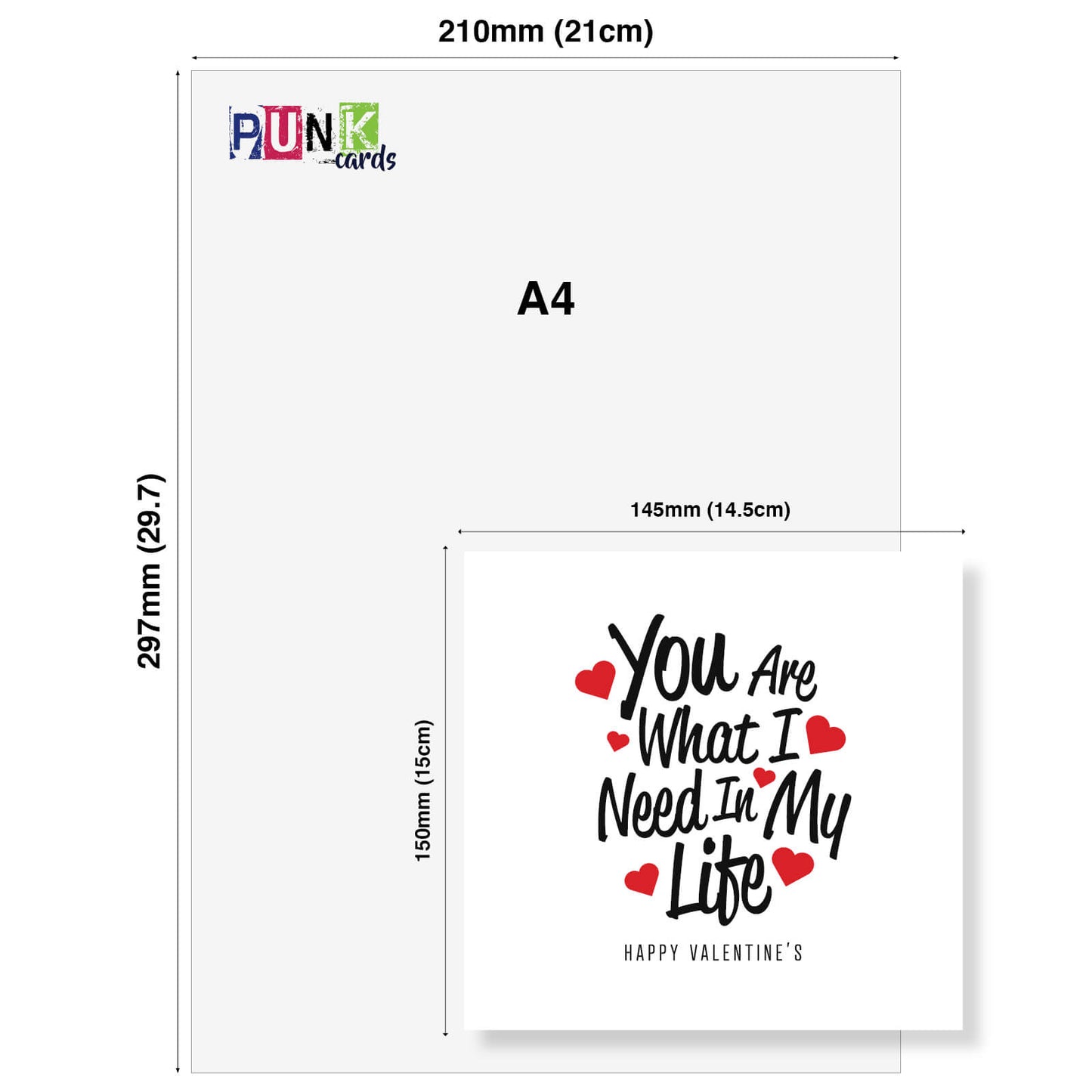 You Are What I Need in My Life Valentine's Card