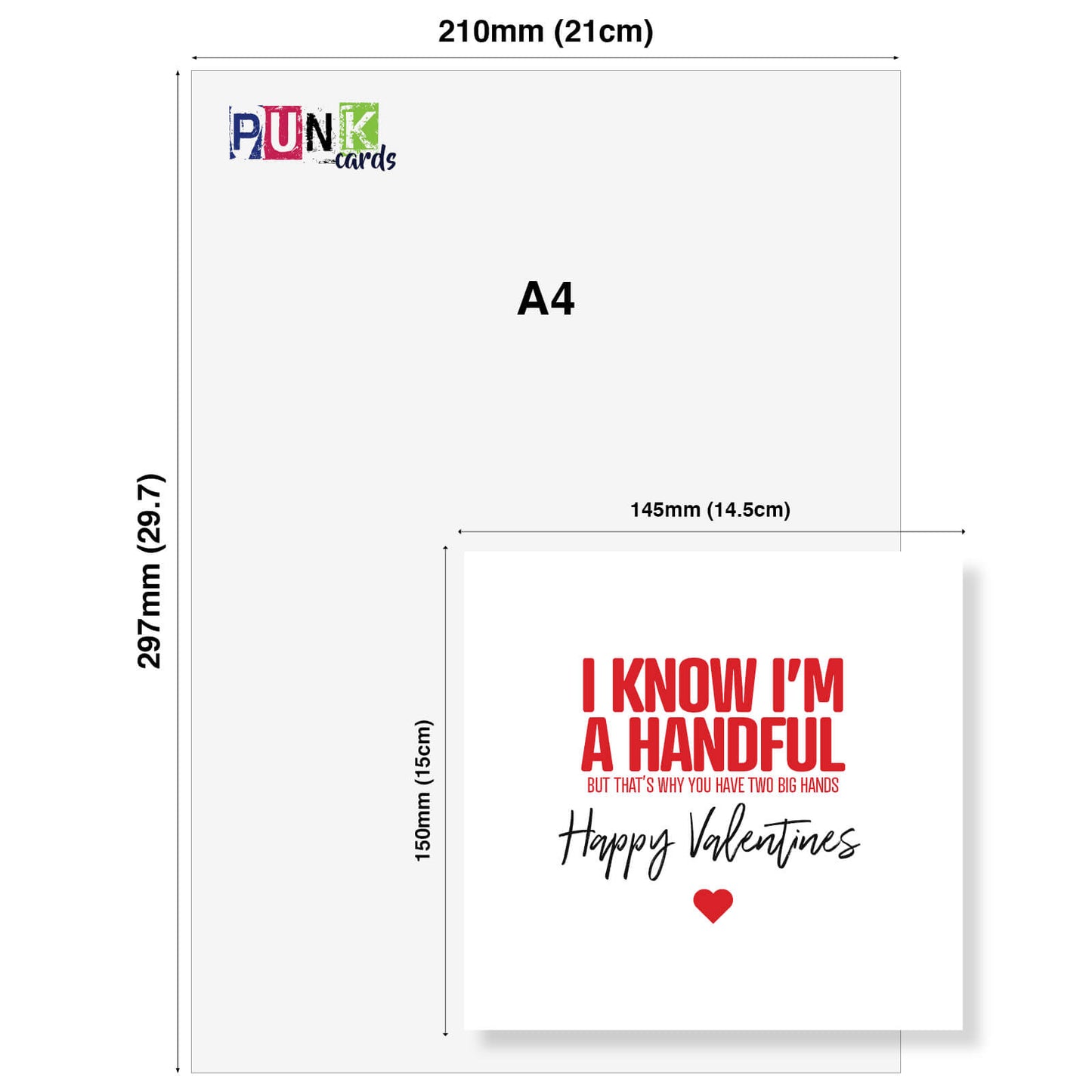 I Know I'm a Handful (That's Why You Have Two Hands) Valentine's Day Card