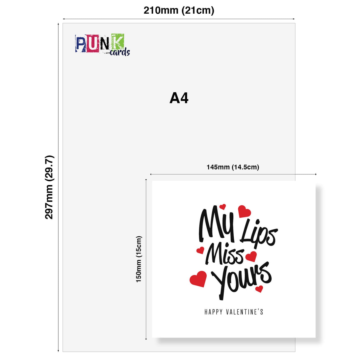 My Lips Miss Yours Valentine's Card