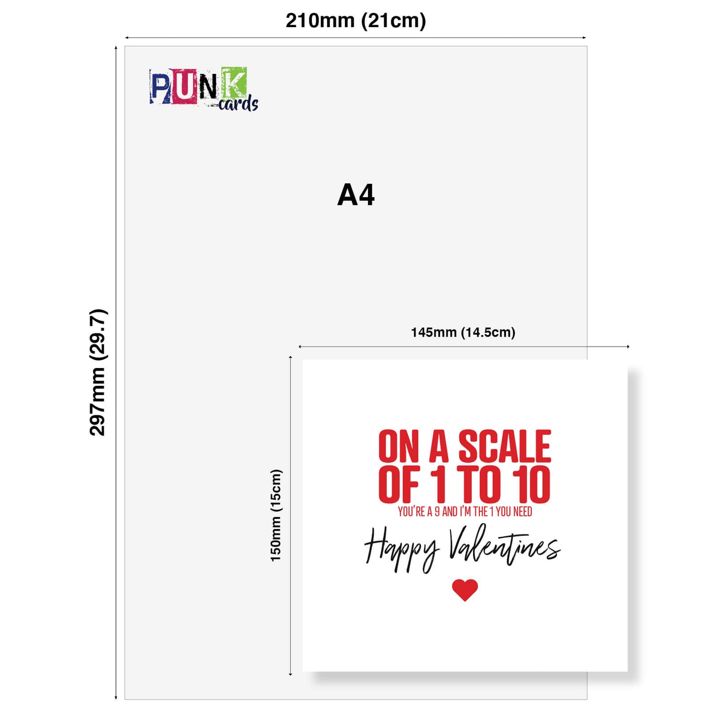 On A Scale of 1 to 10 (You're a 9, I'm the 1) Valentine's Day Card