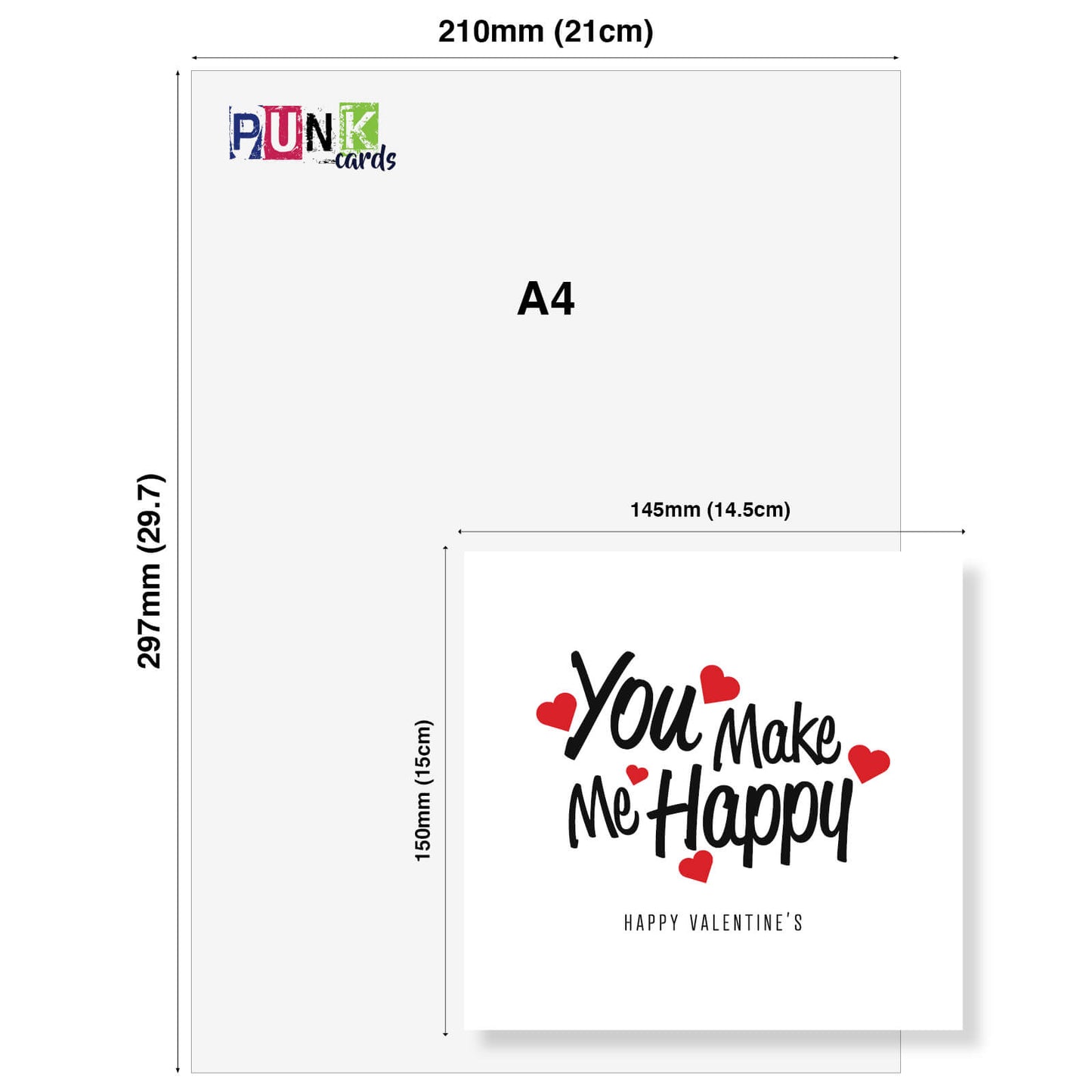 You Make Me Happy Valentine's Card
