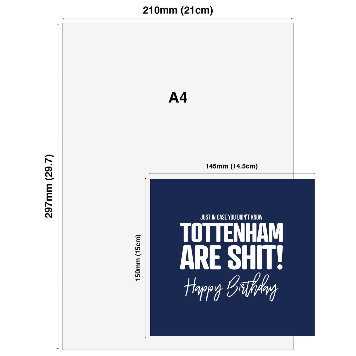 Tottenham Are Shit - Birthday Card