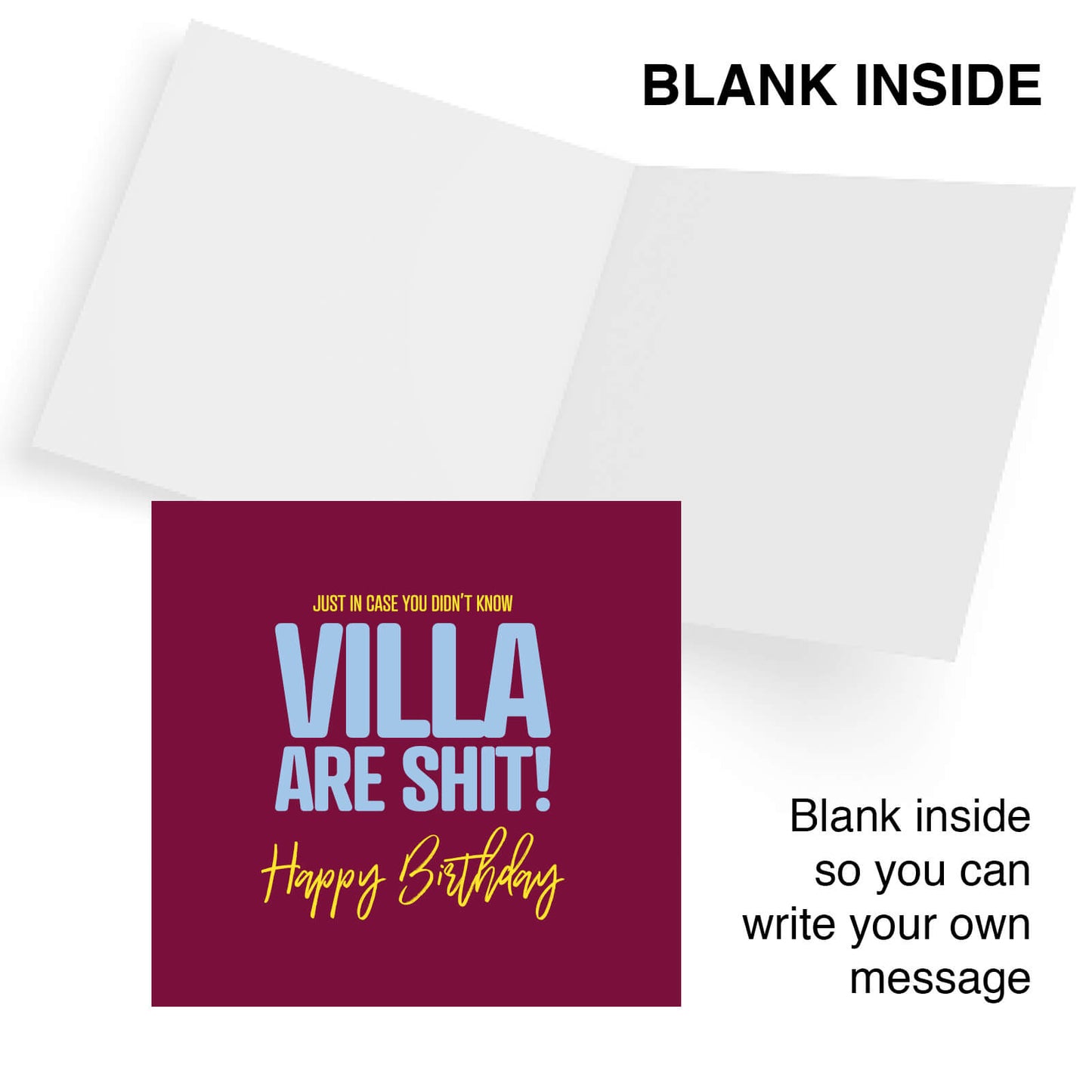 Villa Are Shit - Birthday Card